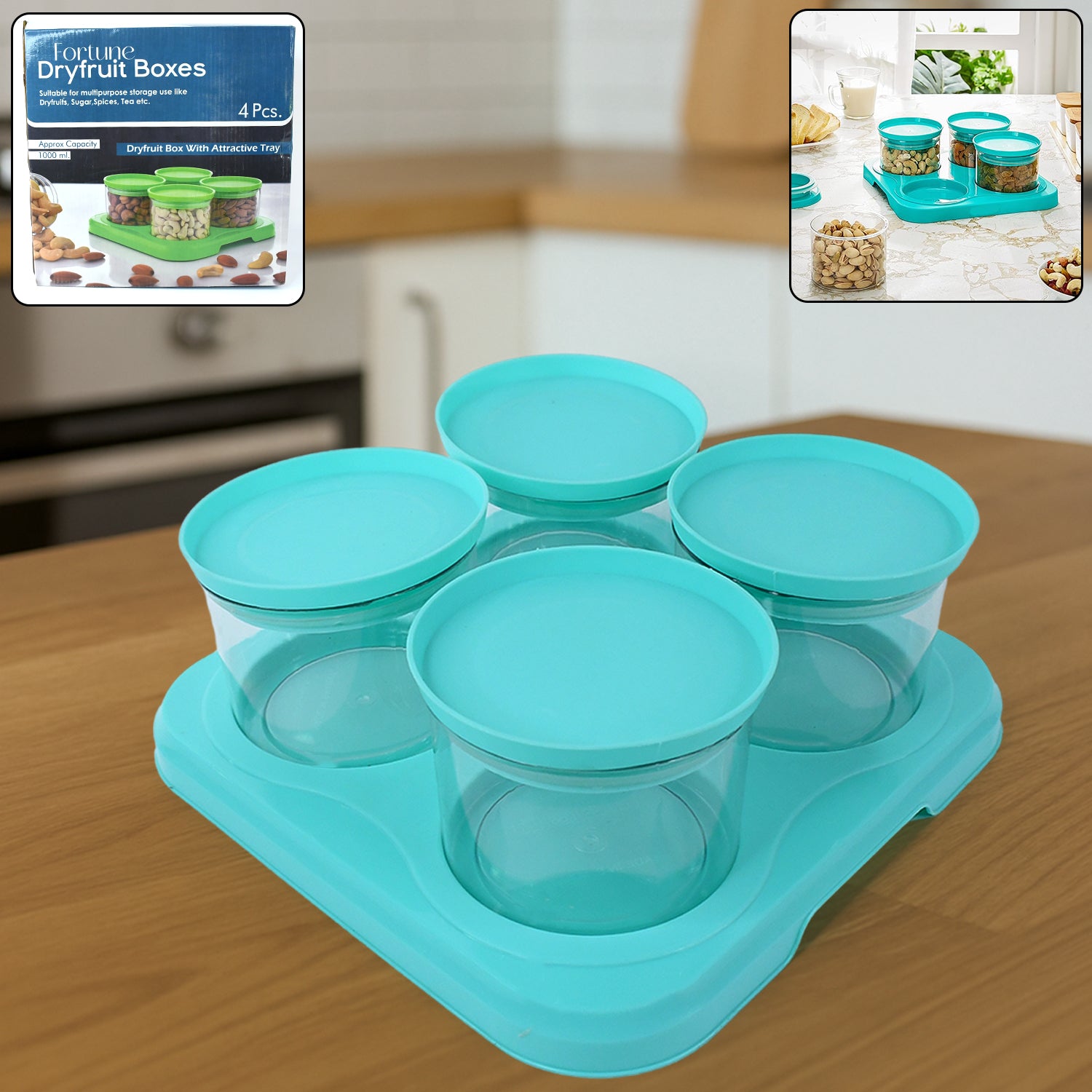 01_030a4e0a-77d8-4454-8838-effa8416a397.jpg Airtight Container Jar 4 Pc Set with Tray for Kitchen - Image 1
