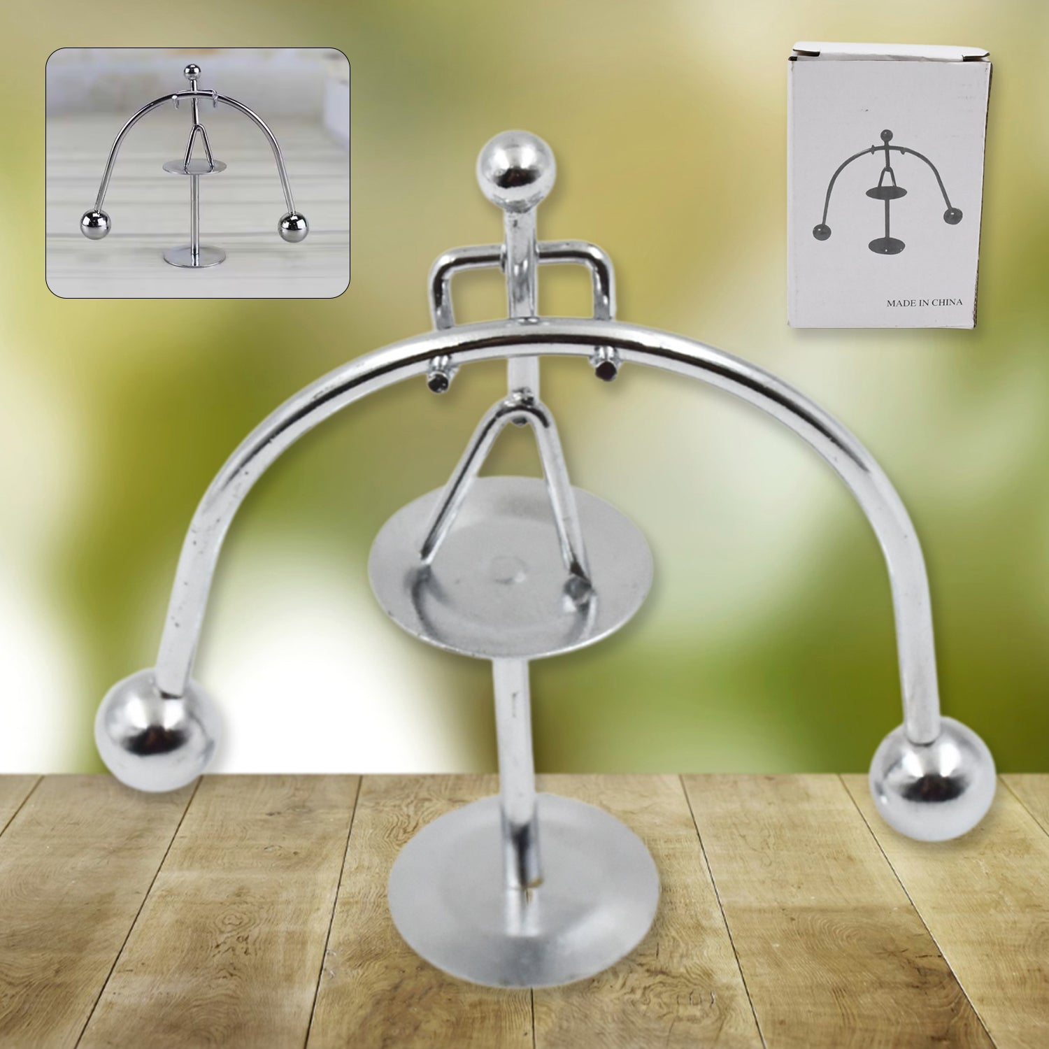 01_135384c3-5158-4e11-8c45-9b0068c3403c.jpg Mini Steel Balance Toy (1 Pc): Desk Decor, Perpetual Motion, Physics Toy - Image 1