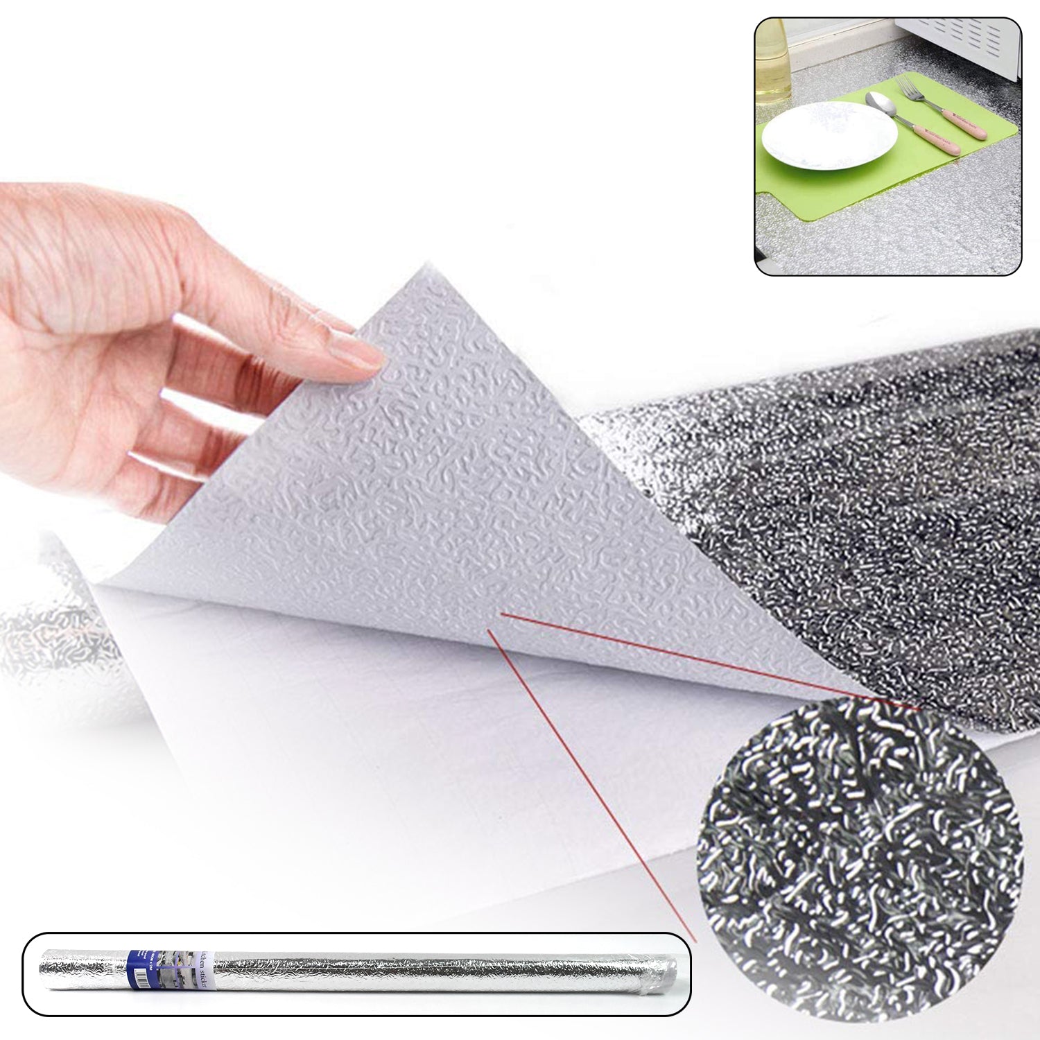 01_1426712a-76d4-4d38-b742-a3bb5c646d89.jpg Aluminium foil for Kitchen and Aluminium Foil Paper Sticker Roll (60cmx2Meter) - Image 1