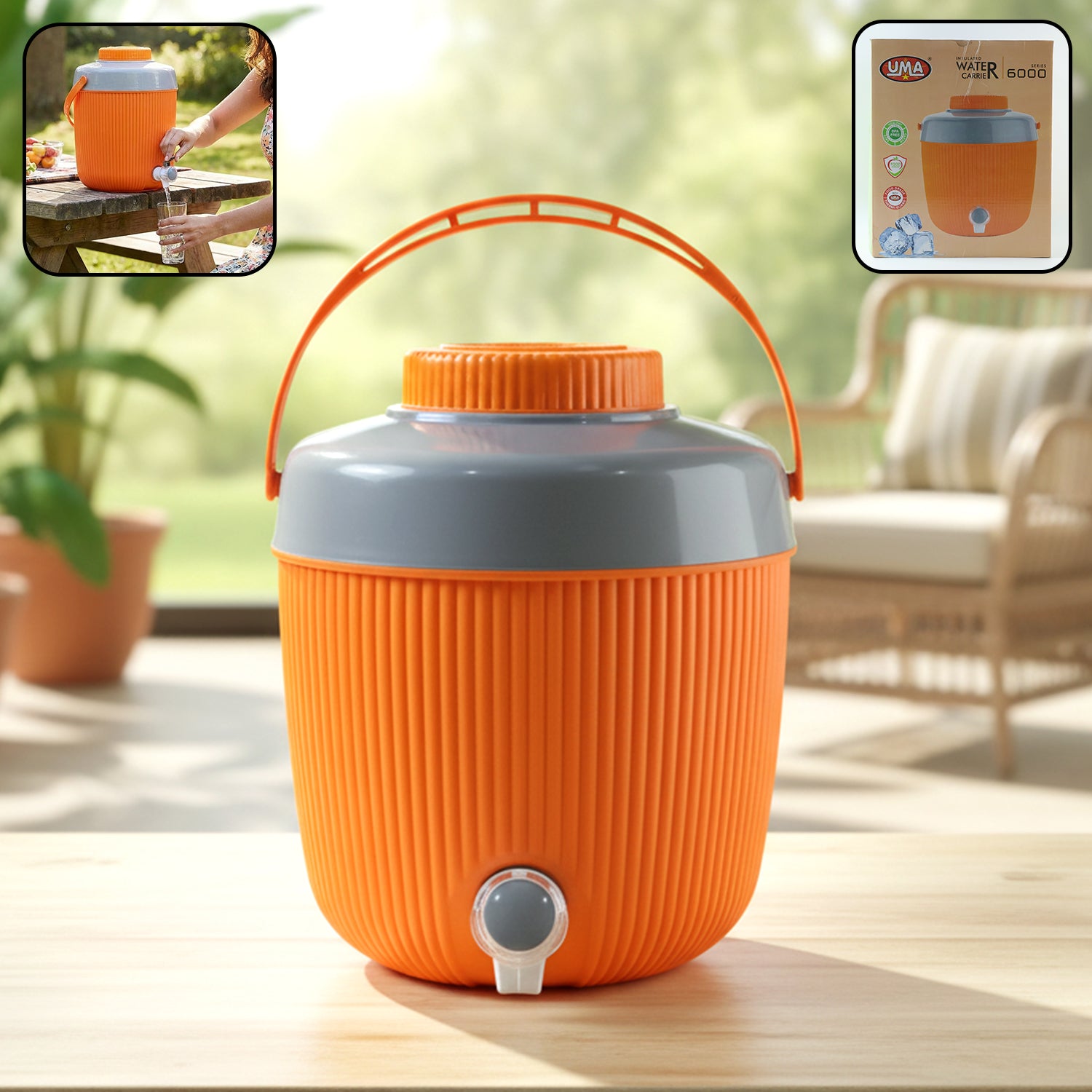 01_41178d3c-4689-408a-8566-ec4d1fa73451.jpg Insulated Plastic Water Jug with Tap for Home & Travel (6000 ML) - Image 1