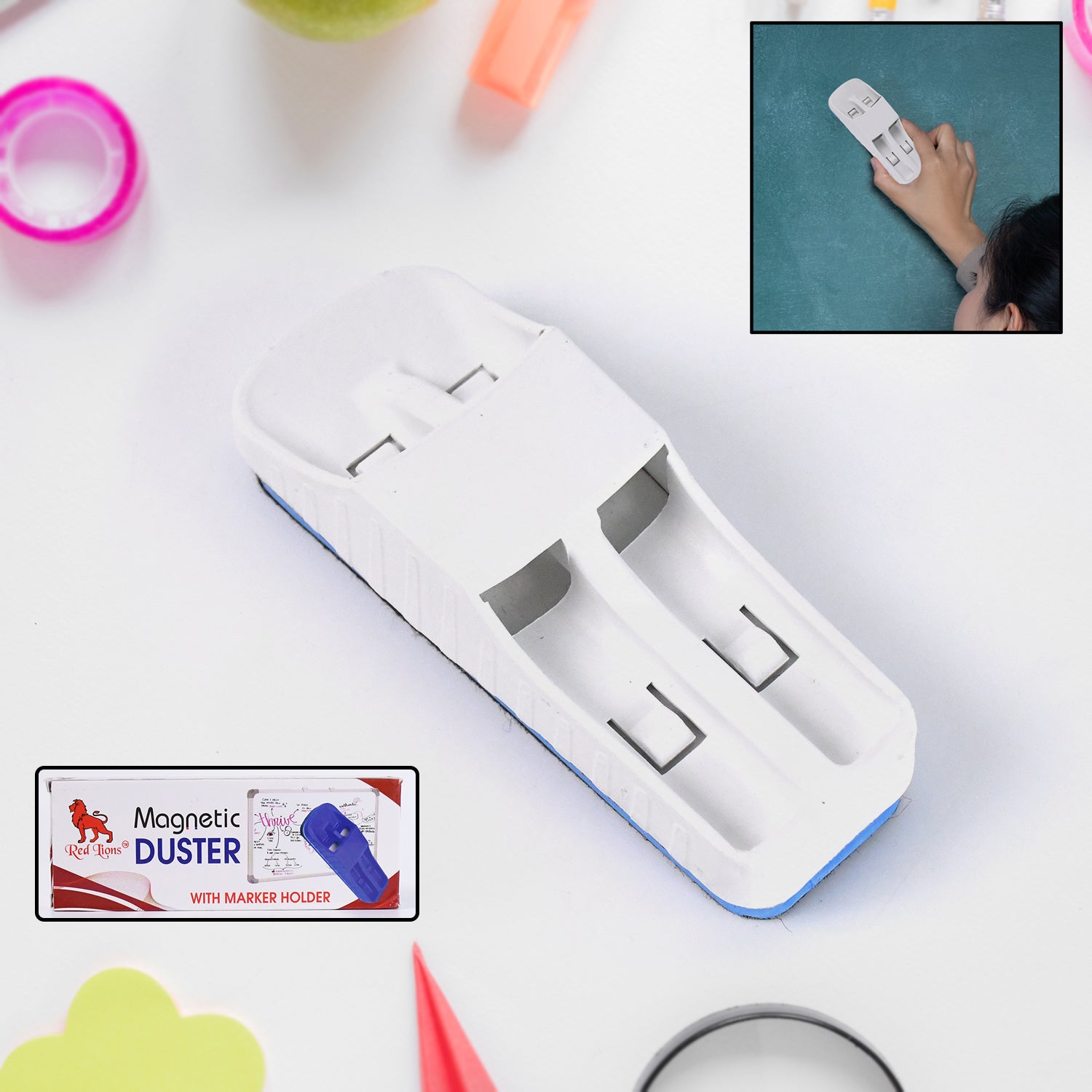 01_4148ba4c-b3b8-4290-8166-2f7d916d1df6.jpg Magnetic Duster With Marker Holder (1 Pc) - Image 1