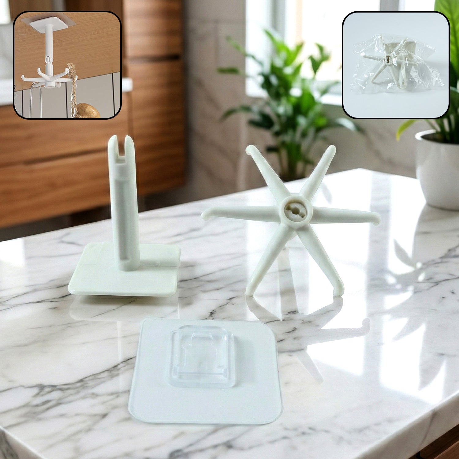 01_615bb2f5-5116-4aff-b3dd-98682cbc0111.jpg 360° Rotating Folding Hook Self-Adhesive Waterproof Wall Mounted Hook - Image 1