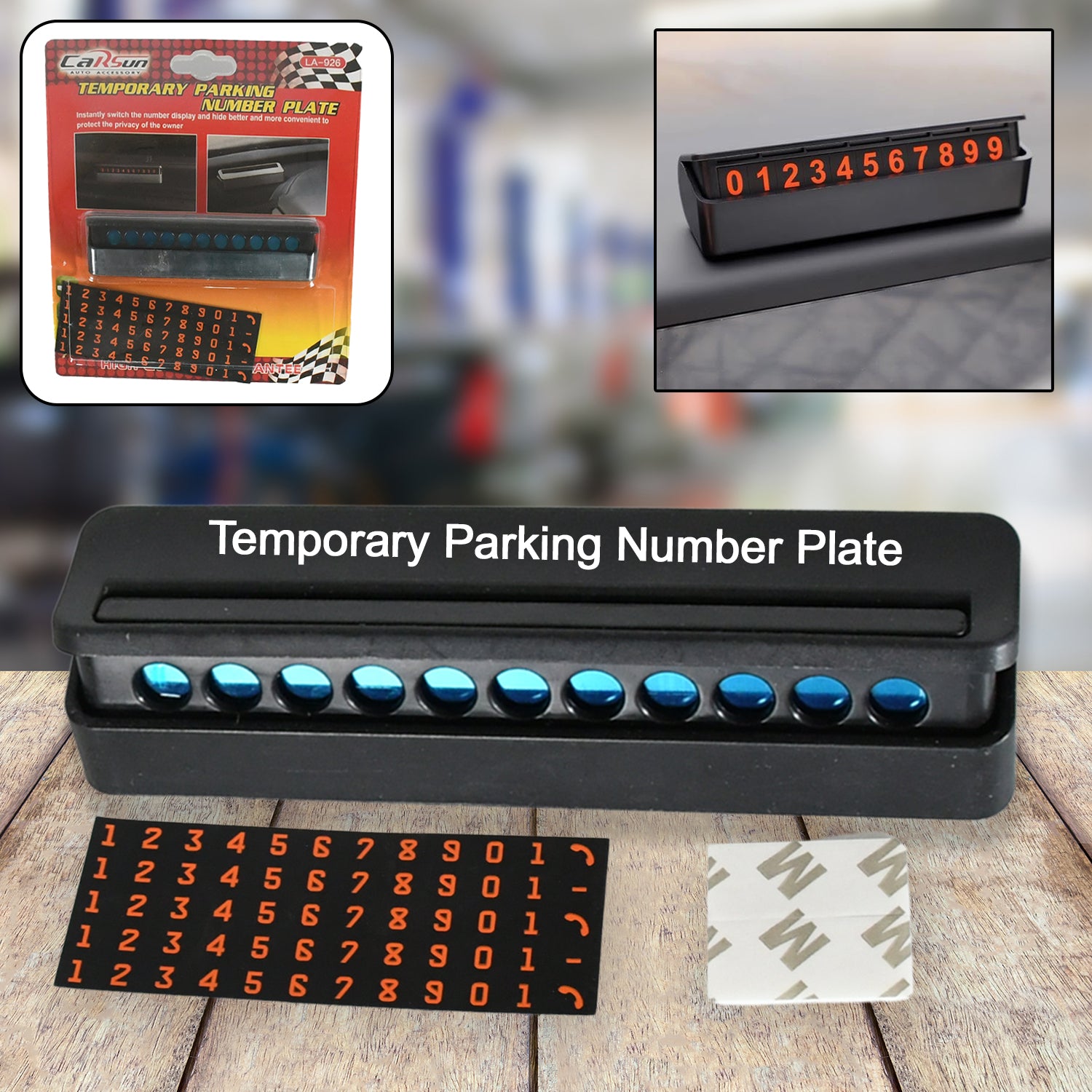 01_660fd1b1-8fd6-45d2-b3c9-b9d5a1dc8913.jpg Temporary Car Parking Mobile Number Display with Magnetic Numbers Stickers (1Pc) - Image 1
