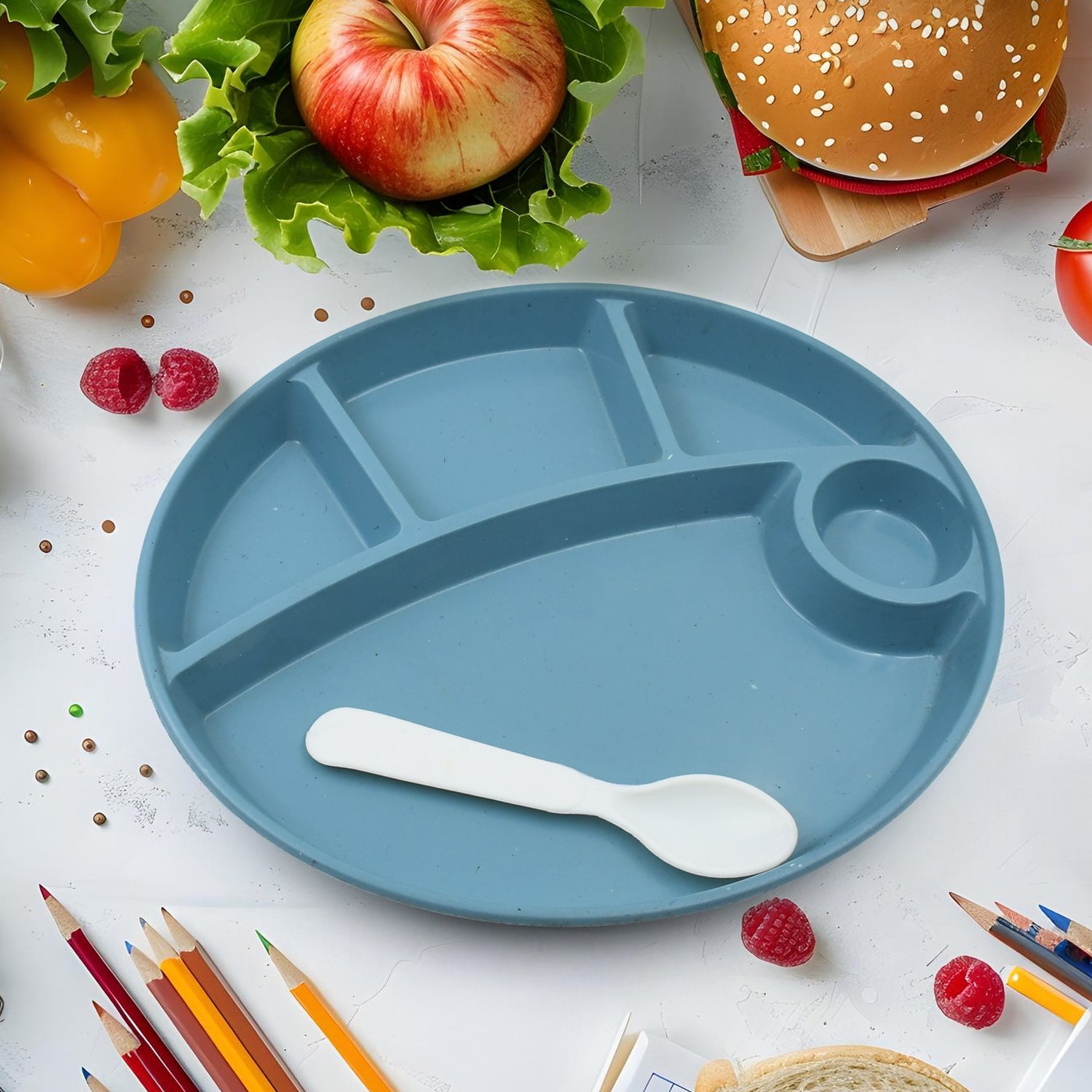 01_66309928-e45f-498b-9748-bd08c925f2c4.jpg Biodegradable 5-Compartment Food Plate for Kids, BPA-Free (1 Pc) - Image 1