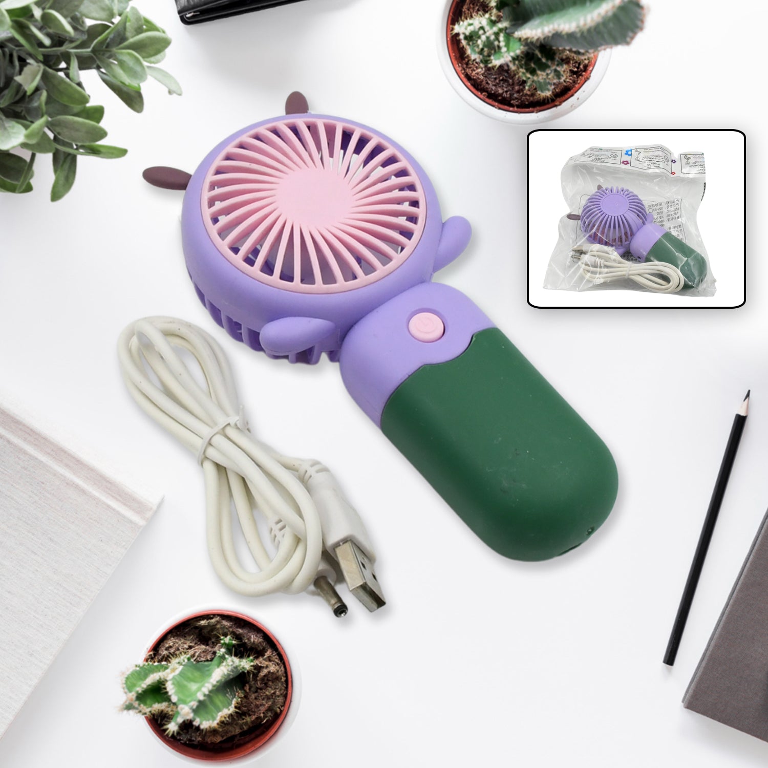 01_8e8fa45d-d7c4-466b-8972-c1f8d2a36d23.jpg Mini USB Handheld Fan, Portable and lightweight Mini Fan (1 Pc) - Image 1