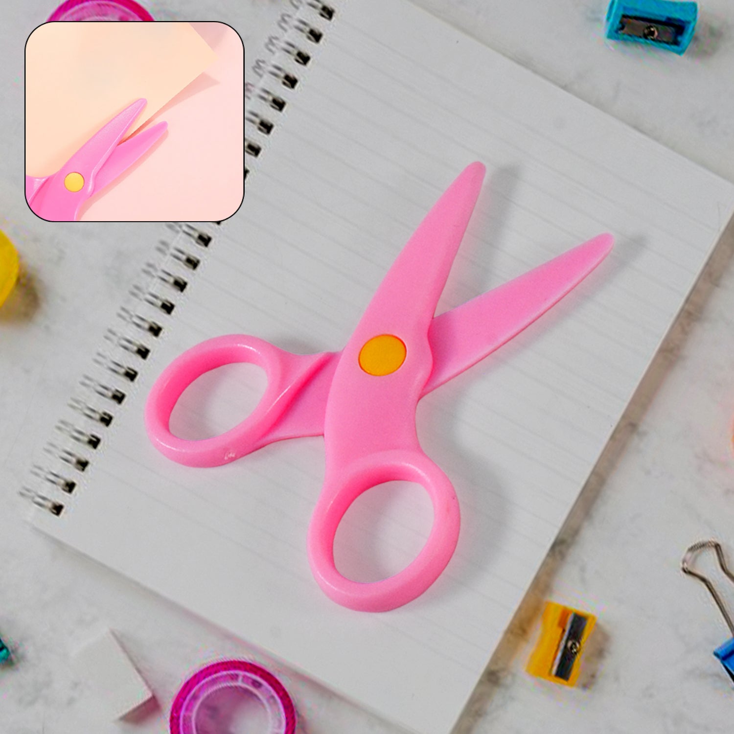 01_9ae6e156-af44-4f36-b660-b00d6421df8a.jpg Child-Safe Plastic Scissors Set for Toddlers & Preschool Kids - Art & Craft Supplies - Image 1