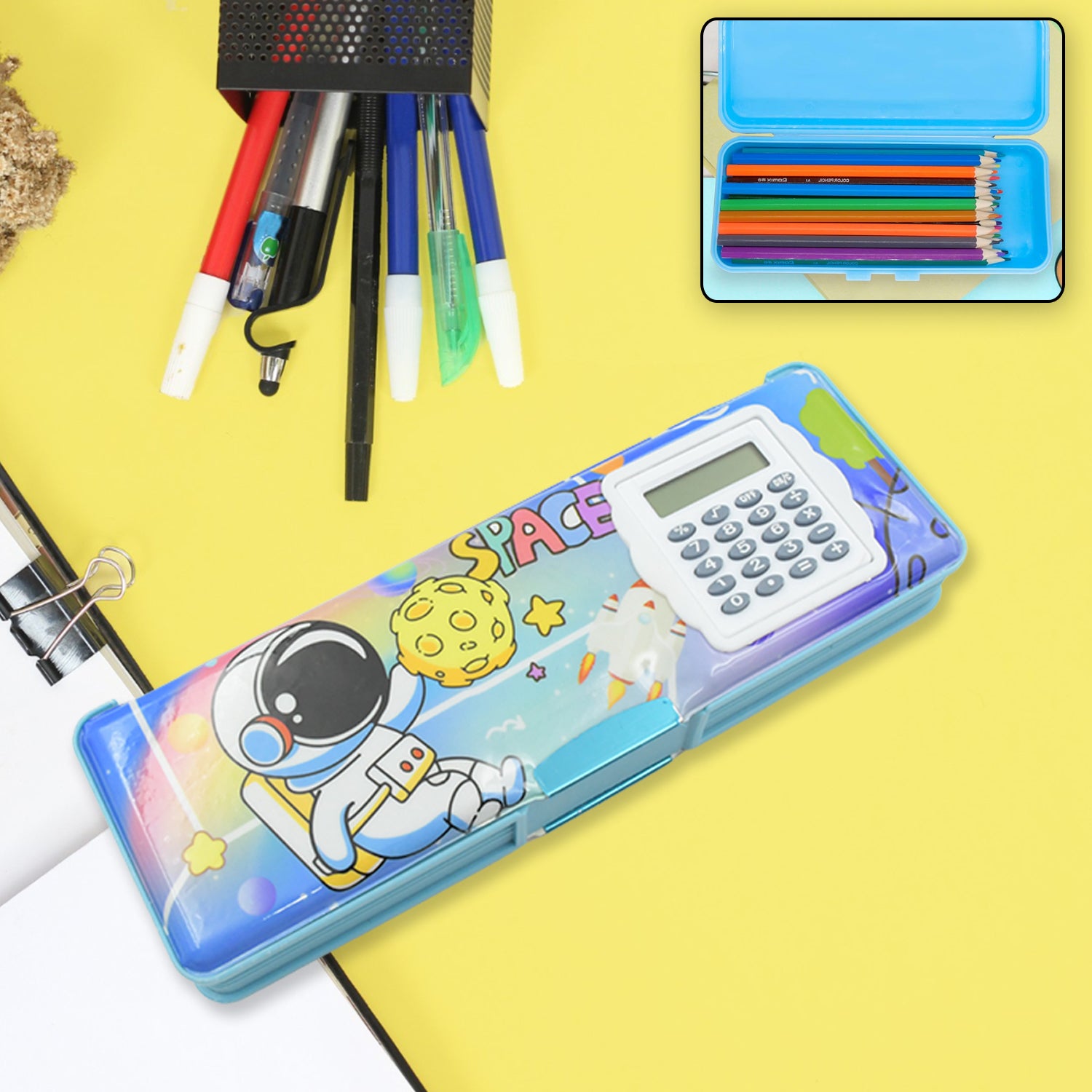 01_a308aee5-c19d-4344-b4b8-433c6da82a19.jpg Magnetic Geometry Box - Double-Sided Pencil Case with Calculator for Students - Image 1