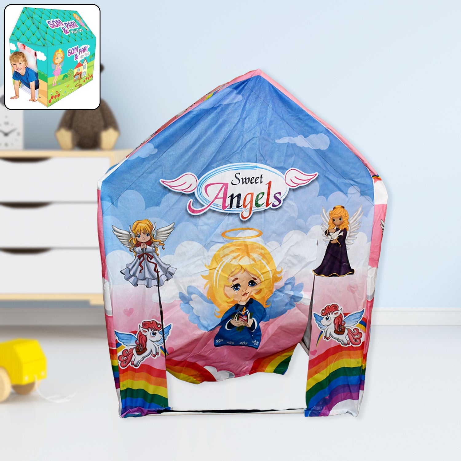 01_a753b91c-e5f3-4a0d-b337-f0ecfb5ec8b7.jpg Jumbo Size Go to School Kids Play Tent House (Multicolour) - Image 1