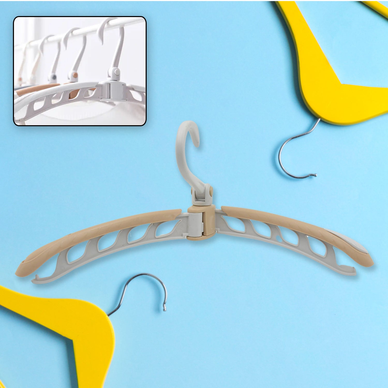 01_a7a2492e-c974-4e15-8514-5f9bb432eb6d.jpg Portable Folding Clothes Hanger (1 Pc): 360° Rotation, Travel, Adjustable - Image 1