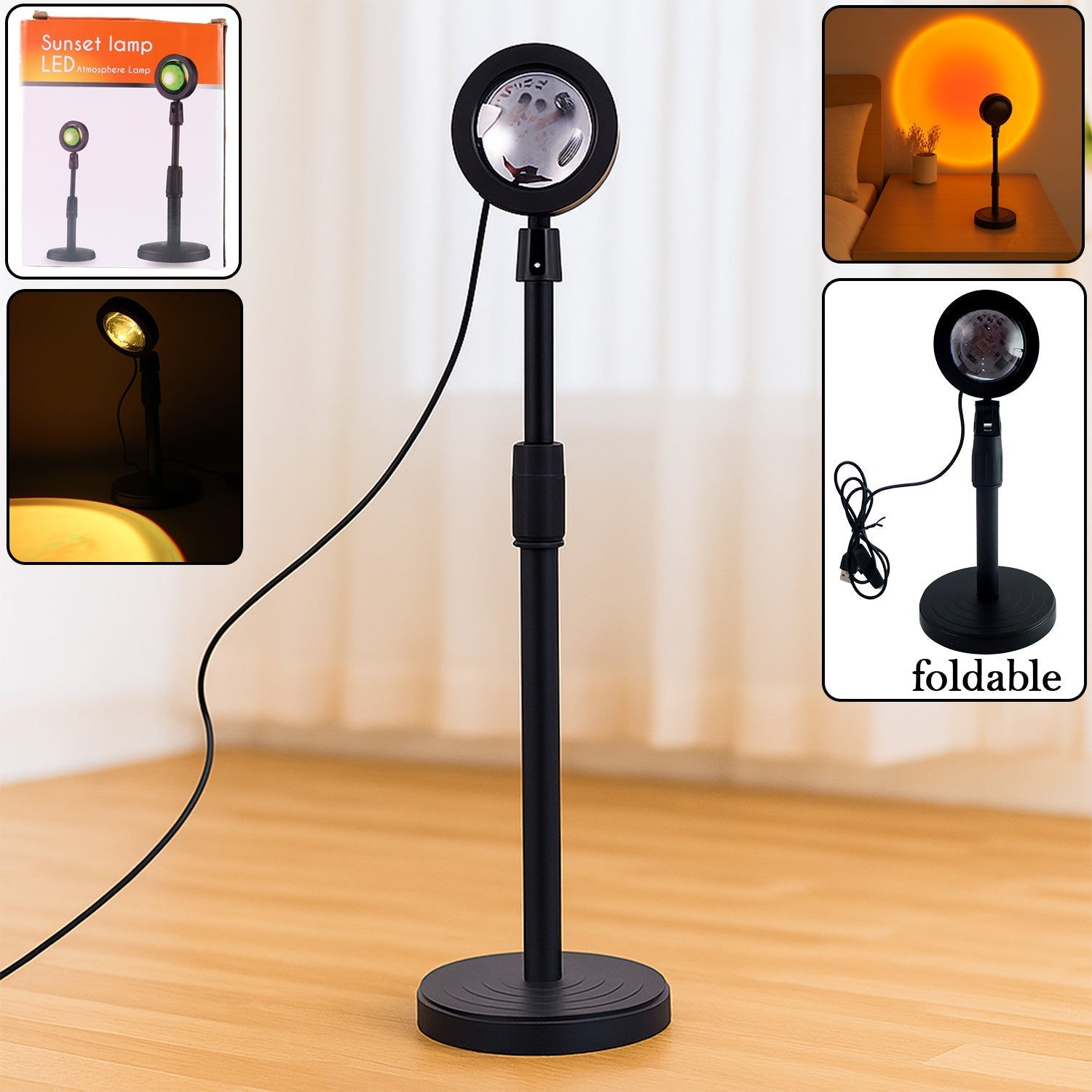 01_adf4df0e-2746-4f15-a62f-769b4ad3843d.jpg Multi Colors Sunset Lamp, Sunset Projection Lamp LED Night Lights - Image 1