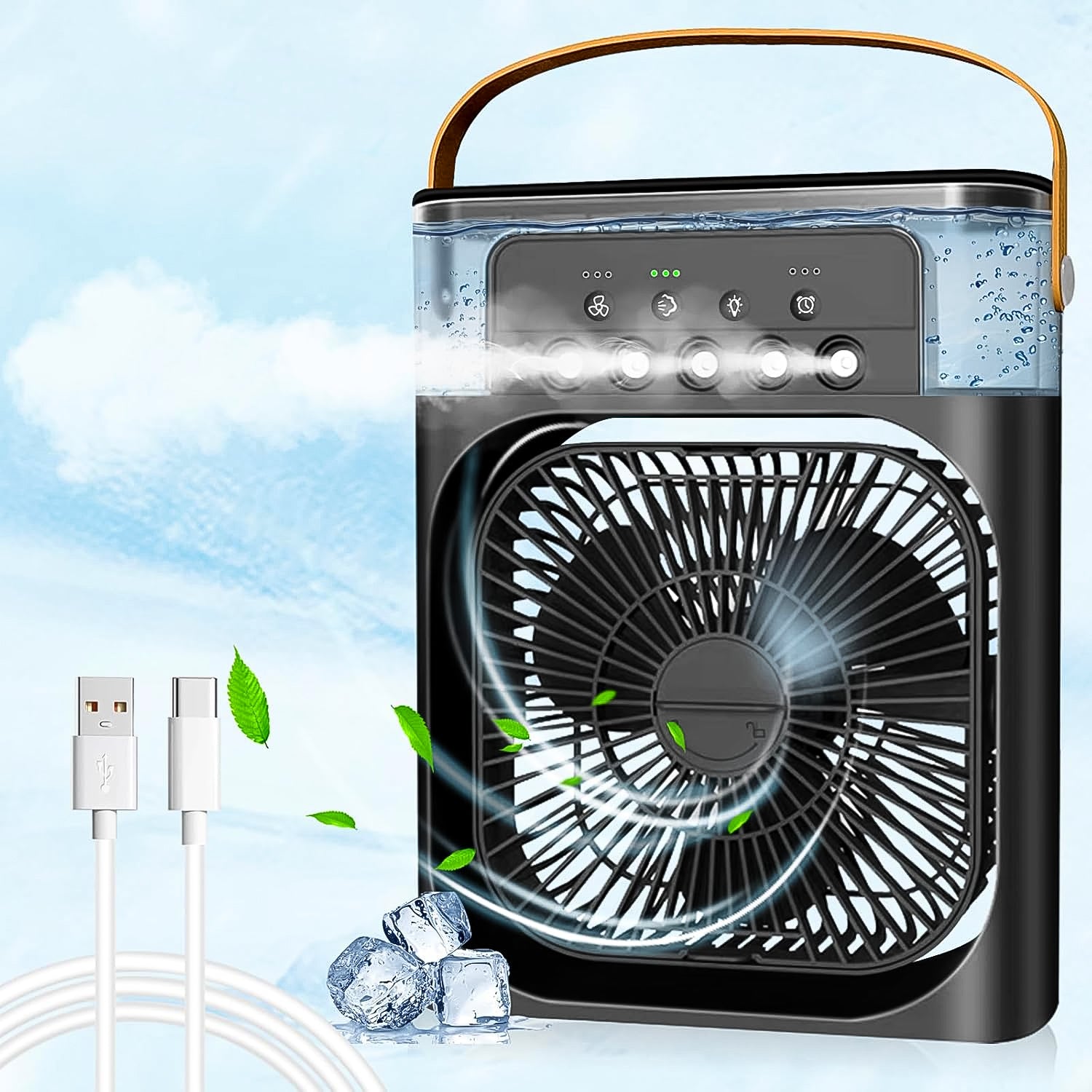 01_b02c774d-22f3-45cf-97e4-32c5280c0dfb.jpg Portable Air Conditioner Fan - Personal Desk Cooling Fan (Battery Not Included) - Image 1