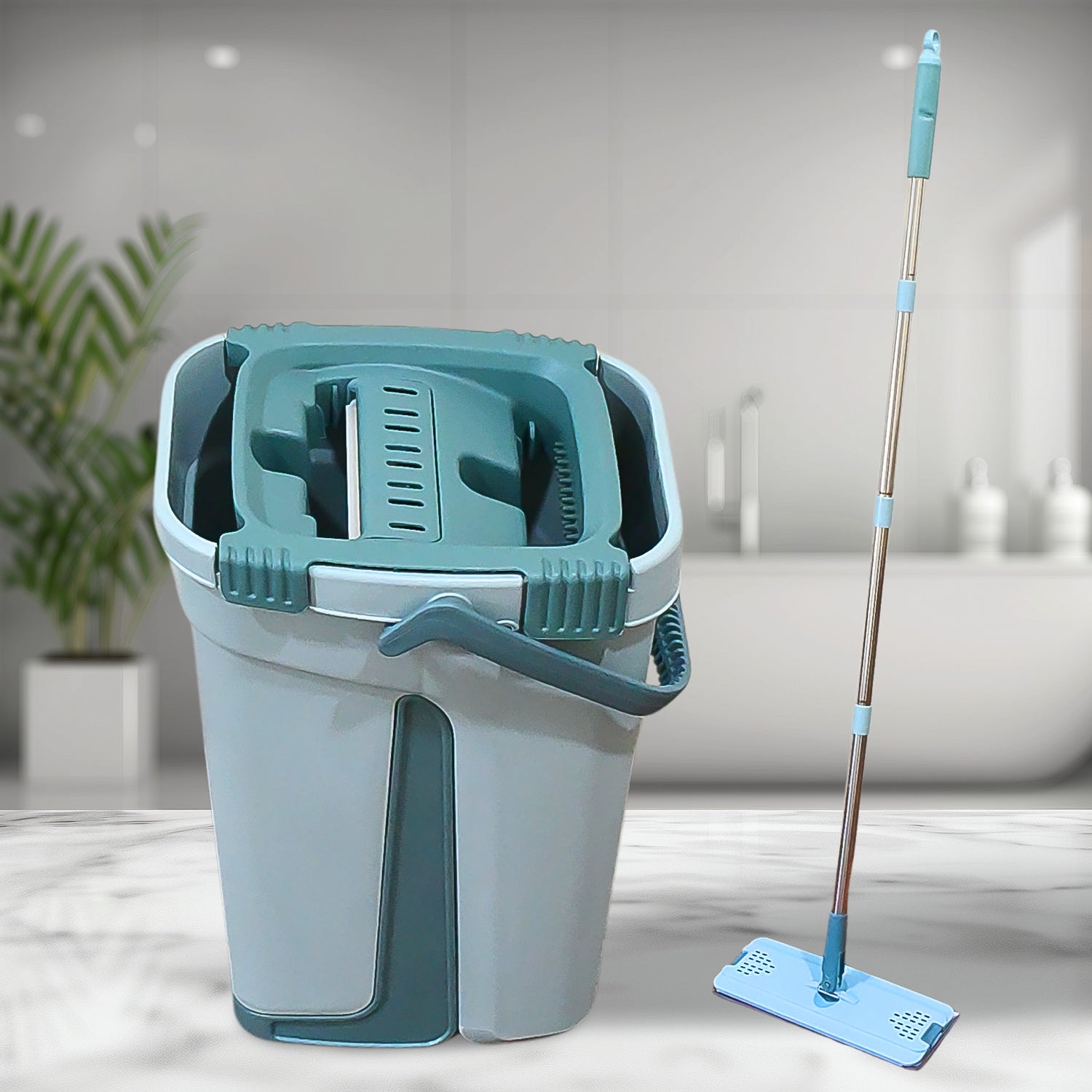 01_bbbc2a2e-308e-4a43-b32f-fe8f96b8ba0a.jpg Scratch Cleaning Mop with 2 in 1 Self Clean Wash Dry Hands Free Flat Mop - Image 1