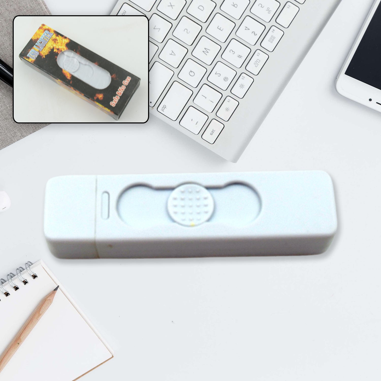 01_bf7179bb-fd8b-49b7-9442-a921c596e6a1.jpg Stylish Electric USB Lighter for Men & Women, Regular Cigarettes Portable USB Rechargeable Flameless, Coil Slim Cigarette Lighter with Charging Cable, Windproof E lighter, Lighter for Smoking (1 Pc ) - Image 1