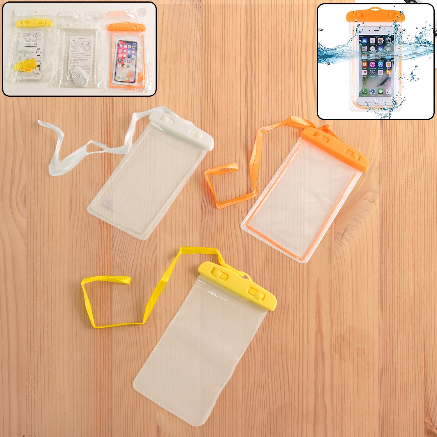 01_e3e84a9f-5924-4624-8e98-7e67397cd9b8.jpg Mobile Waterproof Sealed Transparent Plastic Bag / Pouch Cover for All Mobile Phones - Image 1