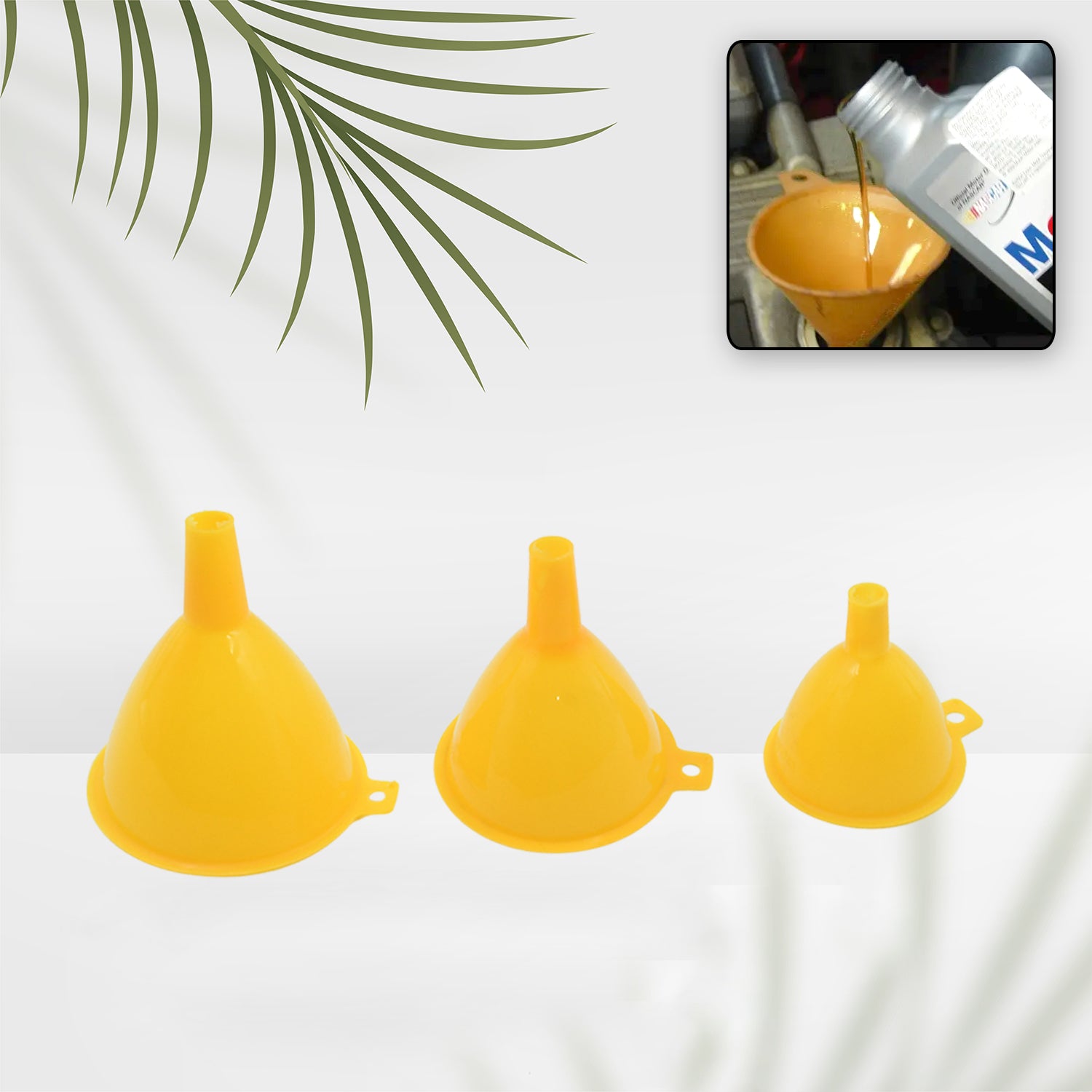 01_e47730e5-e09f-4680-803f-d0431bacd738.jpg Multipurpose Funnel 3 Size Small , Medium & Big Plastic Funnel (3 Pc Set) - Image 1