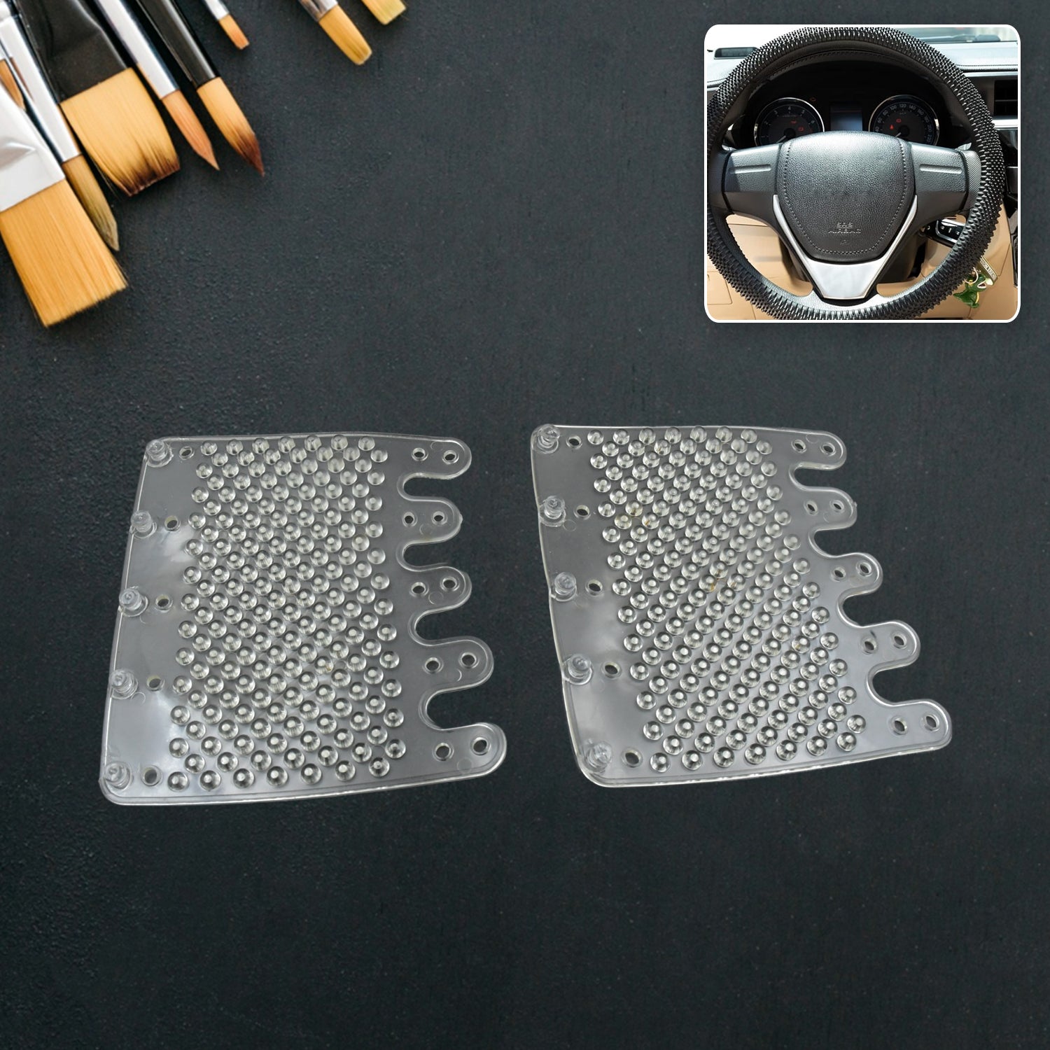 01_e78a236e-67cb-47f2-846a-dbe9f4b0360c.jpg Silicon Car Massage Steering Cover High Quality Suitable For All Car (2 Pc Set) - Image 1