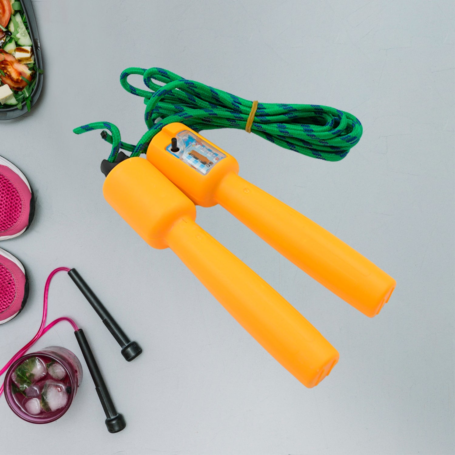 01_ef86fb89-86f0-44cd-8901-9fa882d1d648.jpg Jump Rope Electronic Counting Skipping Rope Adjustable Jumping Rope for Men, Women and Children,Fitness Jump Rope for Aerobic Exercise Like Speed Training, Endurance Training and Fitness Gym (2.5Mtr) - Image 1