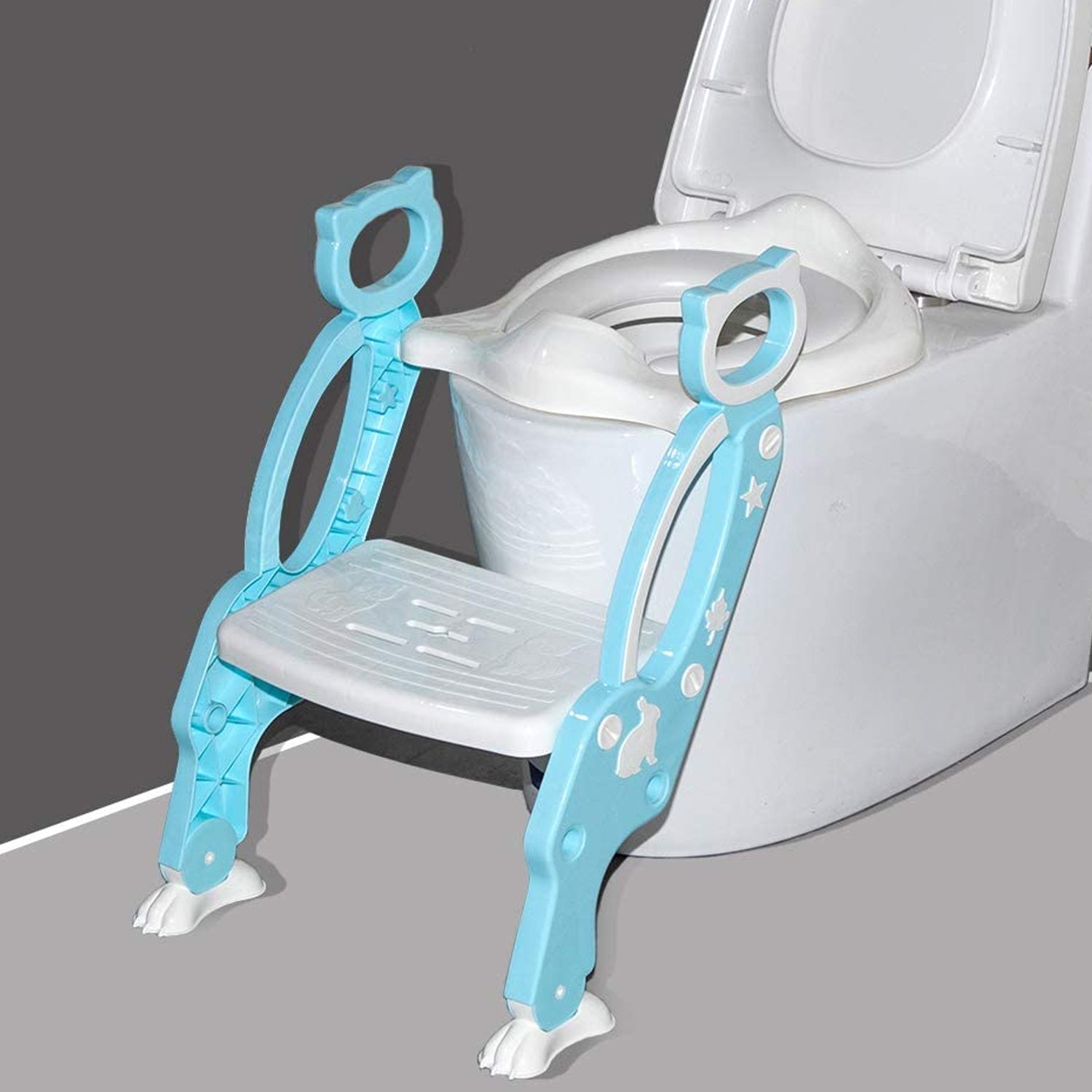 02_107804dd-1061-4083-8819-fea8302a3b56.jpg 2 In 1 Potty Training Toilet Seat with Step Stool Ladder For Toddlers - Image 1