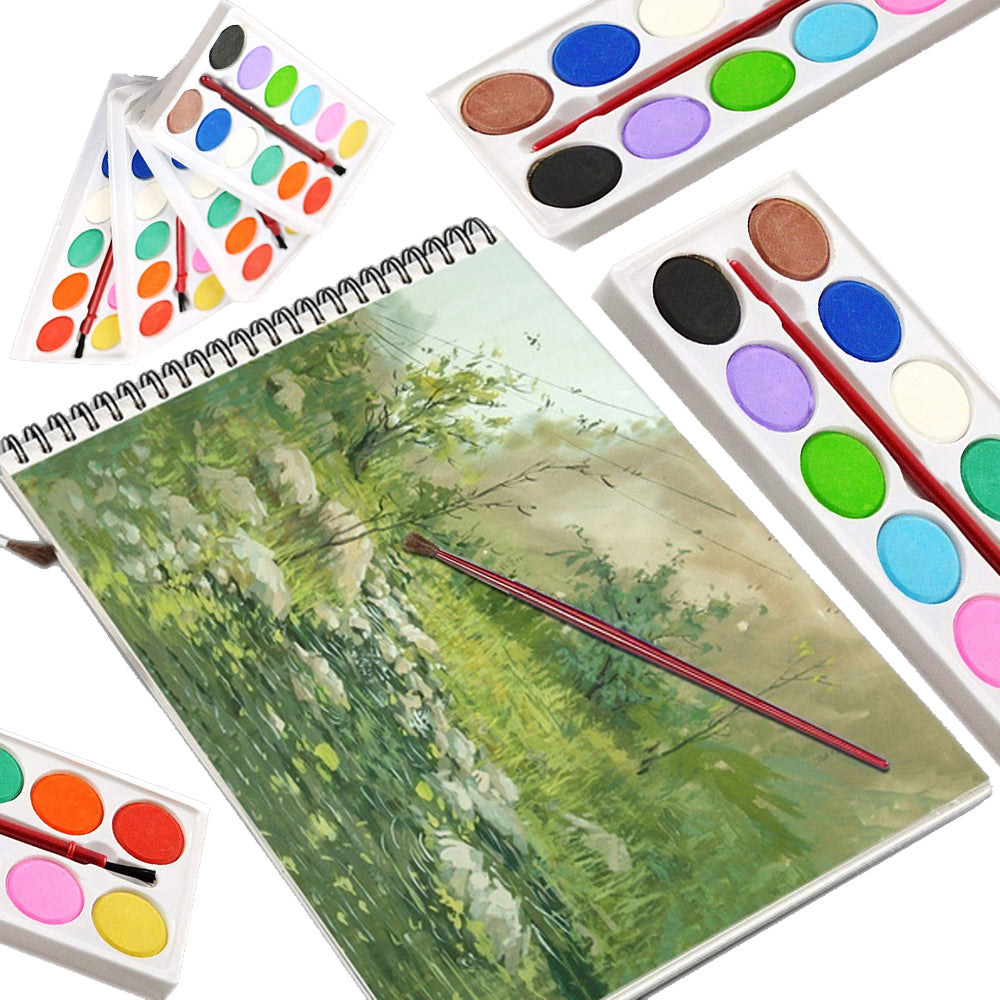 02_114ed096-b8c2-40cc-960e-4a54dcf65d3f.jpg Painting Water Color Kit - 12 Shades and Paint Brush (13 Pcs) - Image 1