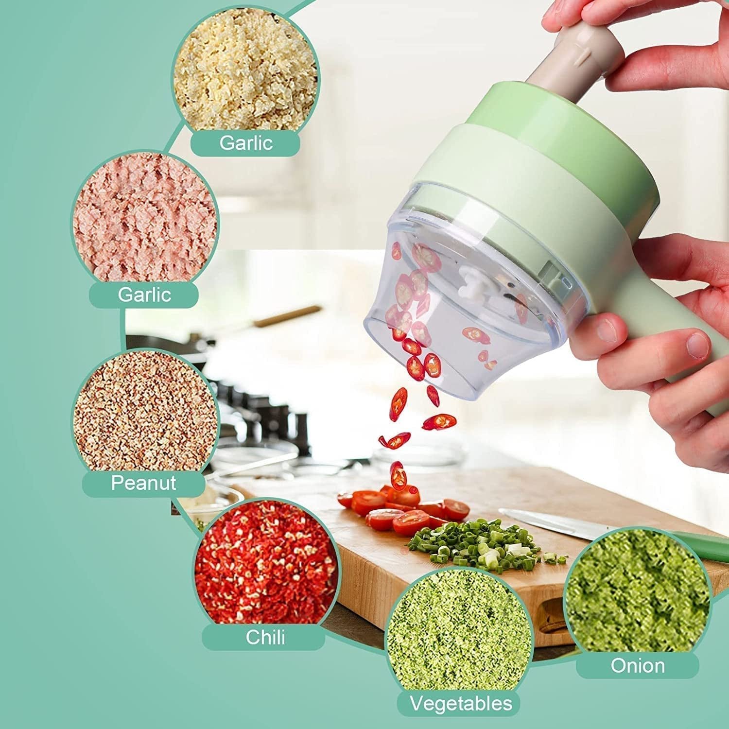 02_305205ca-1a1e-4a28-a8ac-e188120b3d03.jpg 4 in 1 Electric Handheld Cooking Hammer Vegetable Cutter Fruit Slicer - Image 1