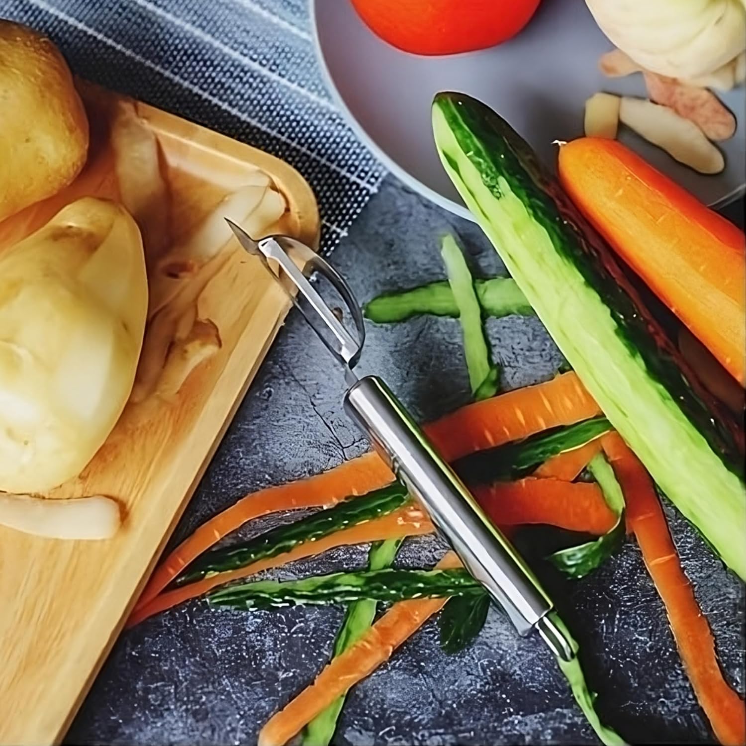 02_33ab3b9f-d550-4c86-b4ad-14801707b302.jpg Ergonomic Kitchen Vegetable & Fruit Peeler for Daily Use (1 Pc) - Image 1