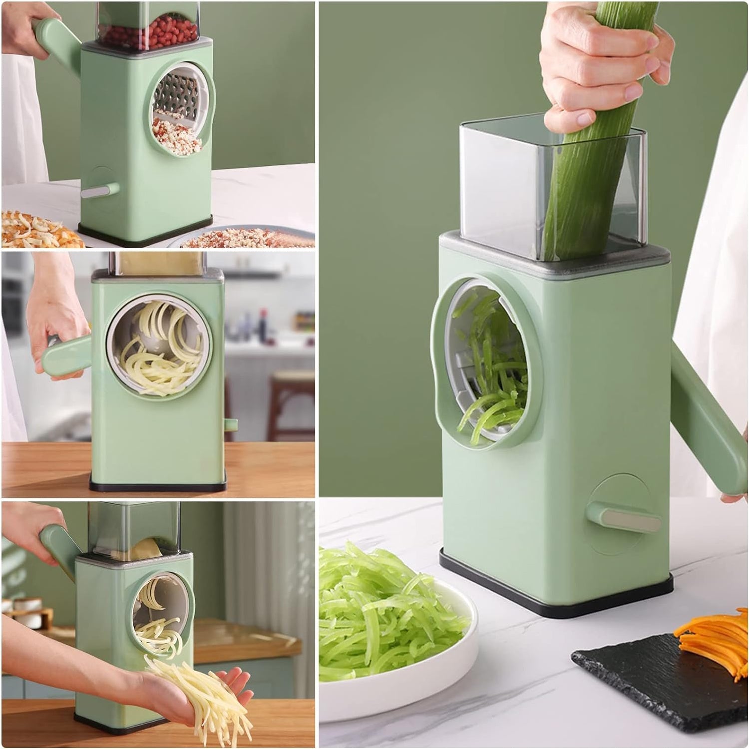 02_5c7b2a6d-c546-4c76-b6a8-8451816a18b7.jpg Stainless Steel Vegetable Chopper with 6 Blades - Kitchen Mandoline Slicer - Image 1