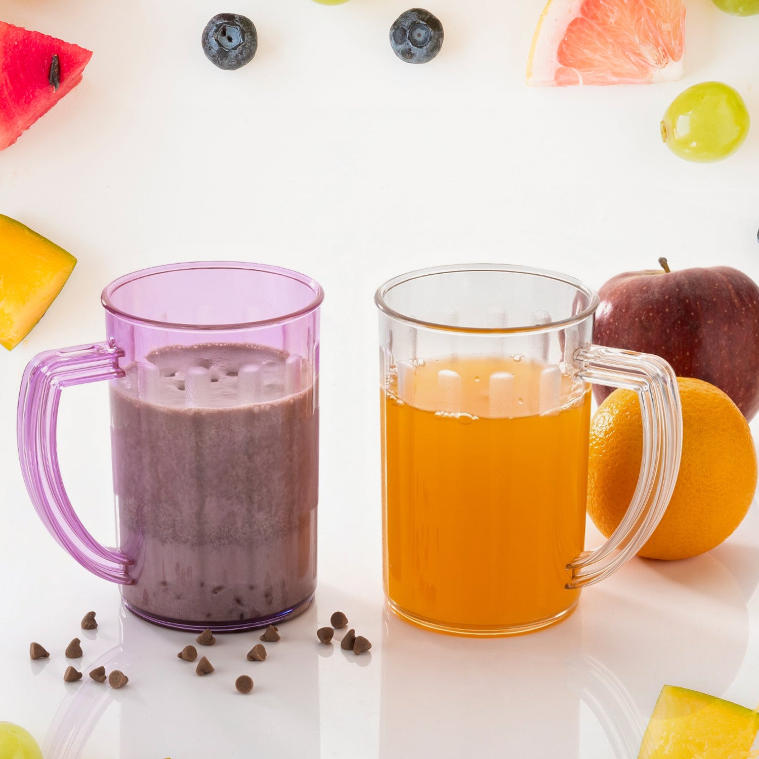 02_6c6ac697-3840-4a4d-9ab0-1c1905384044.jpg Stylish Juice Glass With Handle, Water Glass, Beer Glass, Milk Shake Glass, Multipurpose Glass Plastic Beer Mug, Unbreakable Beer Tasting Glasses, Clear Juice Glasses Suitable for Kids (2 pc) - Image 1