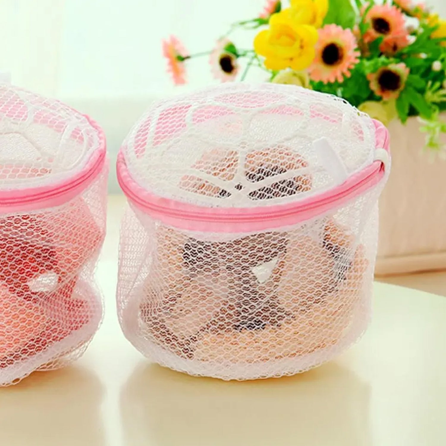 02_a6a5954b-c2de-417e-af30-51403ba2804d.jpg Small Round Laundry Bag (1 Pc): Ideal for Socks & Underwear - Image 1
