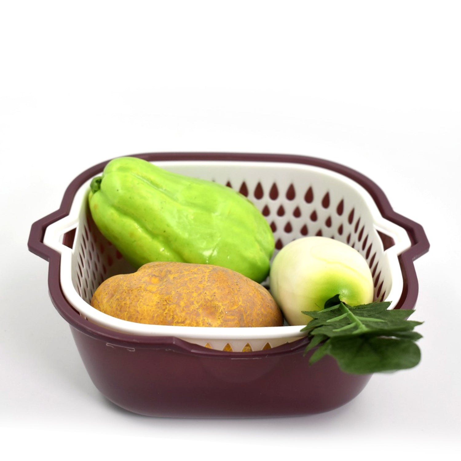 02_cf7122fa-ef9c-40c0-9336-550d642e4008.jpg 2 In 1 Basket Strainer To Rinse Various Types Of Items Like Fruits, Vegetables Etc - Image 1