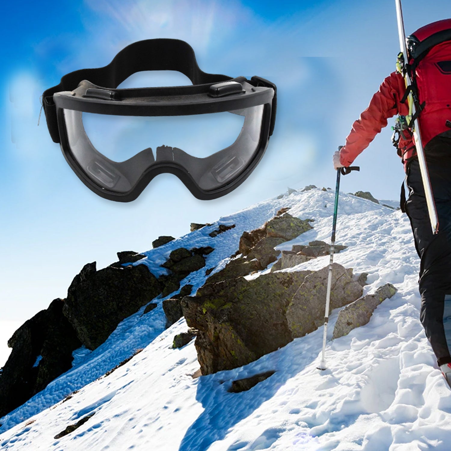 02_d672cb9c-42e6-4b61-a185-bbf7eb6a6b2d.jpg Cycling Motorbike ATV/Dirt Bike Racing Transparent Goggles with Adjustable Strap Sunglasses, Protective Glasses Goggle, Outdoor Goggles Dustproof Windproof Riding Goggles Safety Goggles - Image 1