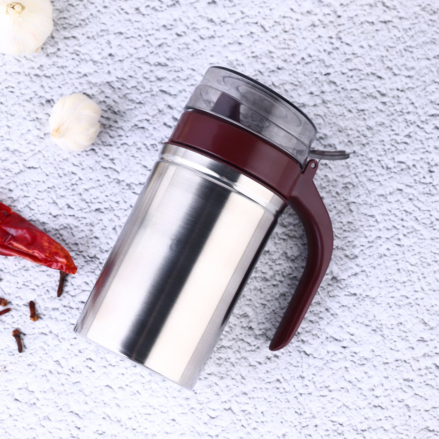 02_d95429fe-5e0c-47f2-81c8-d8804740eb57.jpg Oil Dispenser Stainless Steel with small nozzle 500ML Oil Container. - Image 1