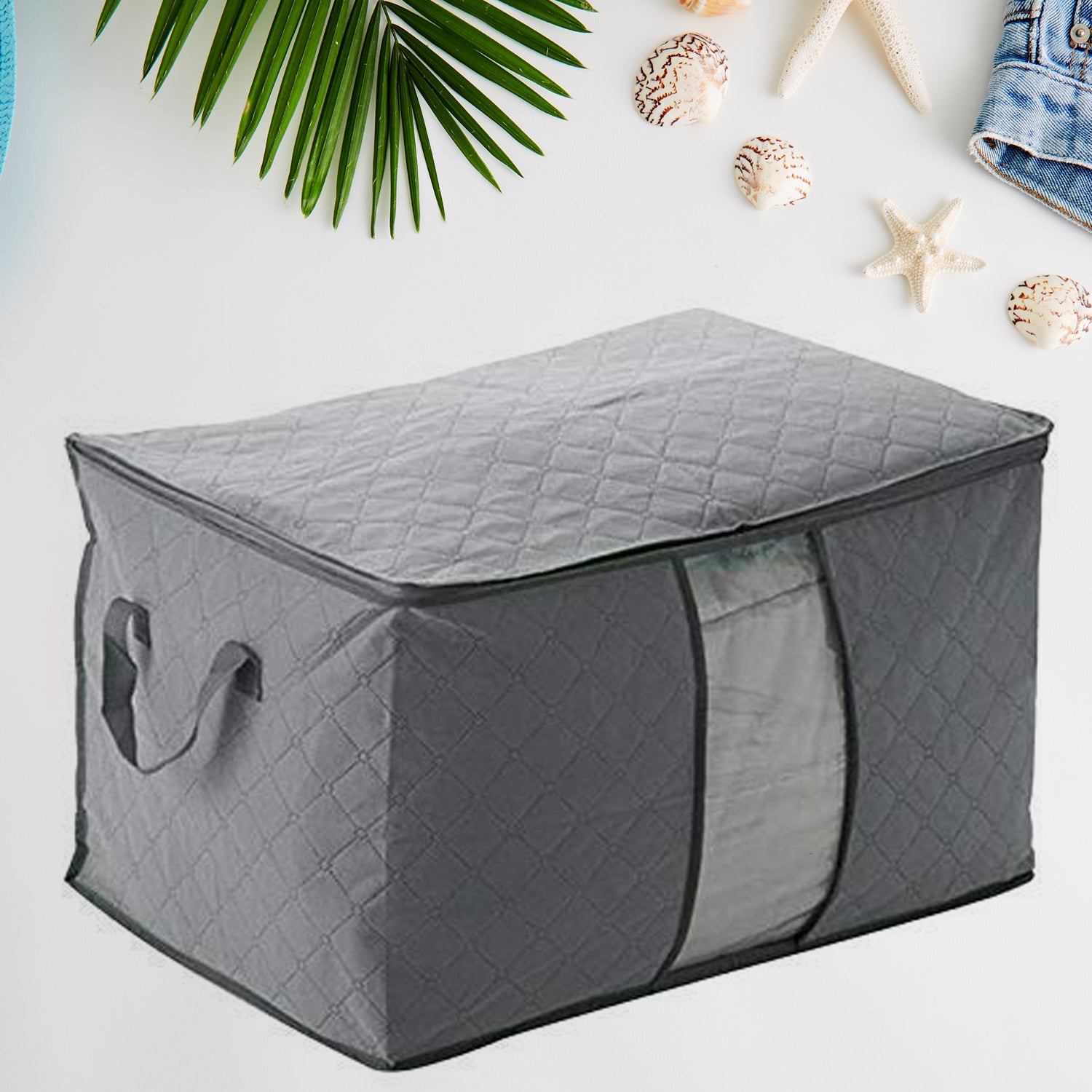 02_f76cd099-bd53-414d-83ca-7371eb411eb0.jpg Premium Quilted Foldable Storage Bag with Transparent Window - Image 1