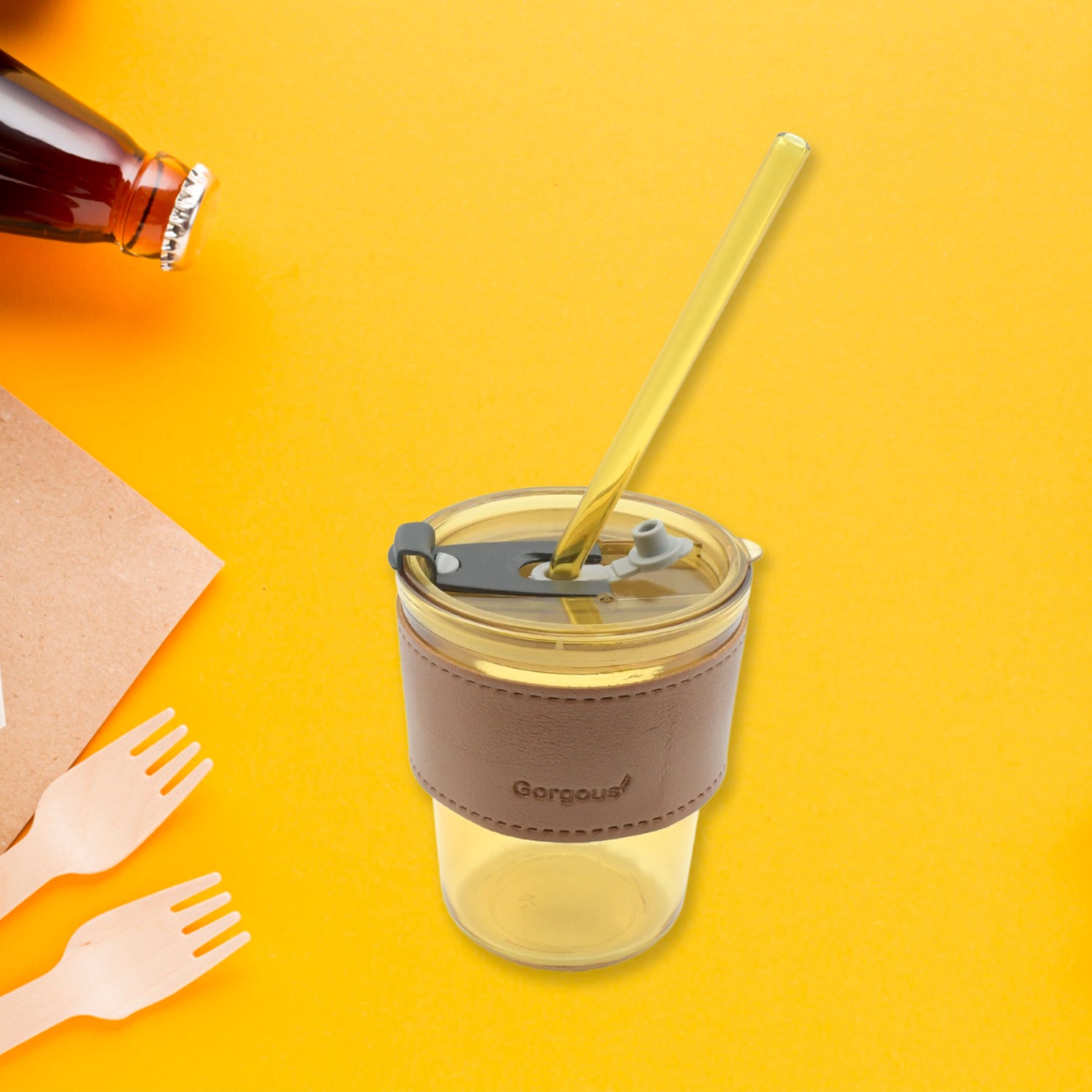 02_fb5e4ead-e023-4786-80a3-cfc41fc9de3e.jpg Glass Coffee Mug with Straw & Lid: Perfect for Home & Travel - Image 1