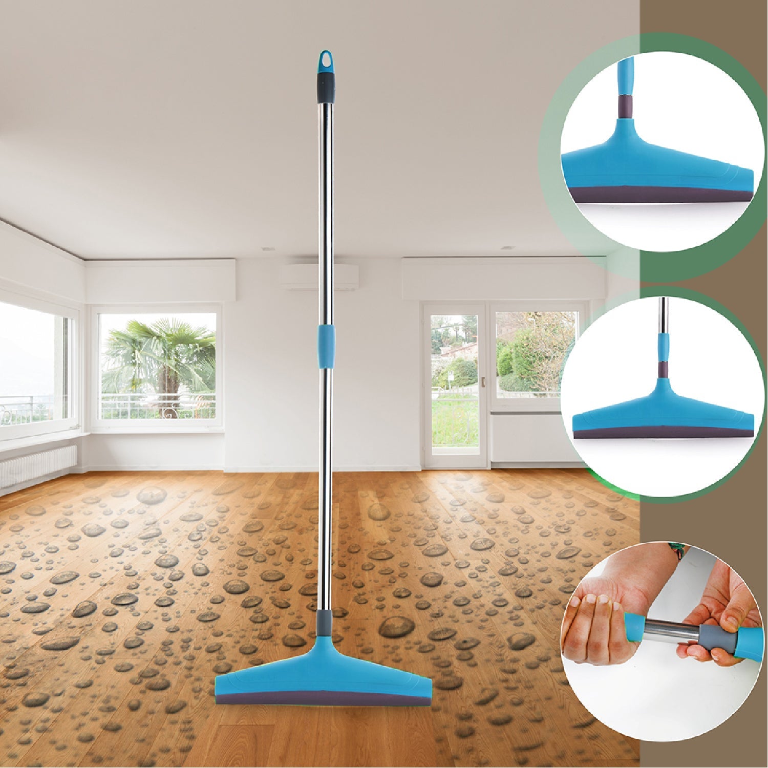 03_250aaab2-1454-4986-a6fb-db6748b1591f.jpg Adjustable Bathroom / Floor Stainless Steel Rod Wiper, Plastic Floor Wiper - Image 1