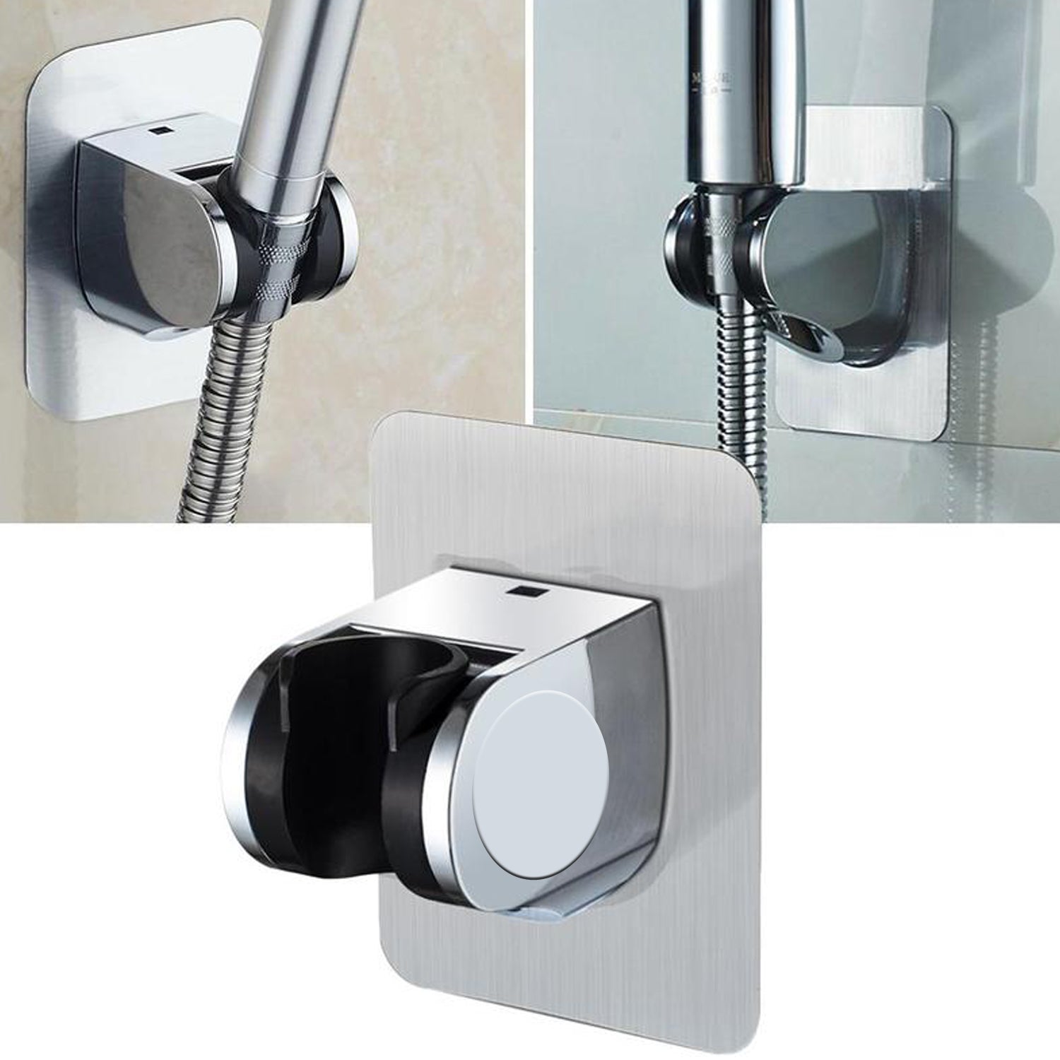 03_2ae8f9c9-0f84-42d0-b62a-e38177d15e84.jpg Shower Head Holder, Adhesive Handheld Shower Holder, with adhesive sticker to hold - Image 1