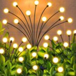 Solar Firefly Lights for Garden Decor (2 Pc, 12 LED Warm)