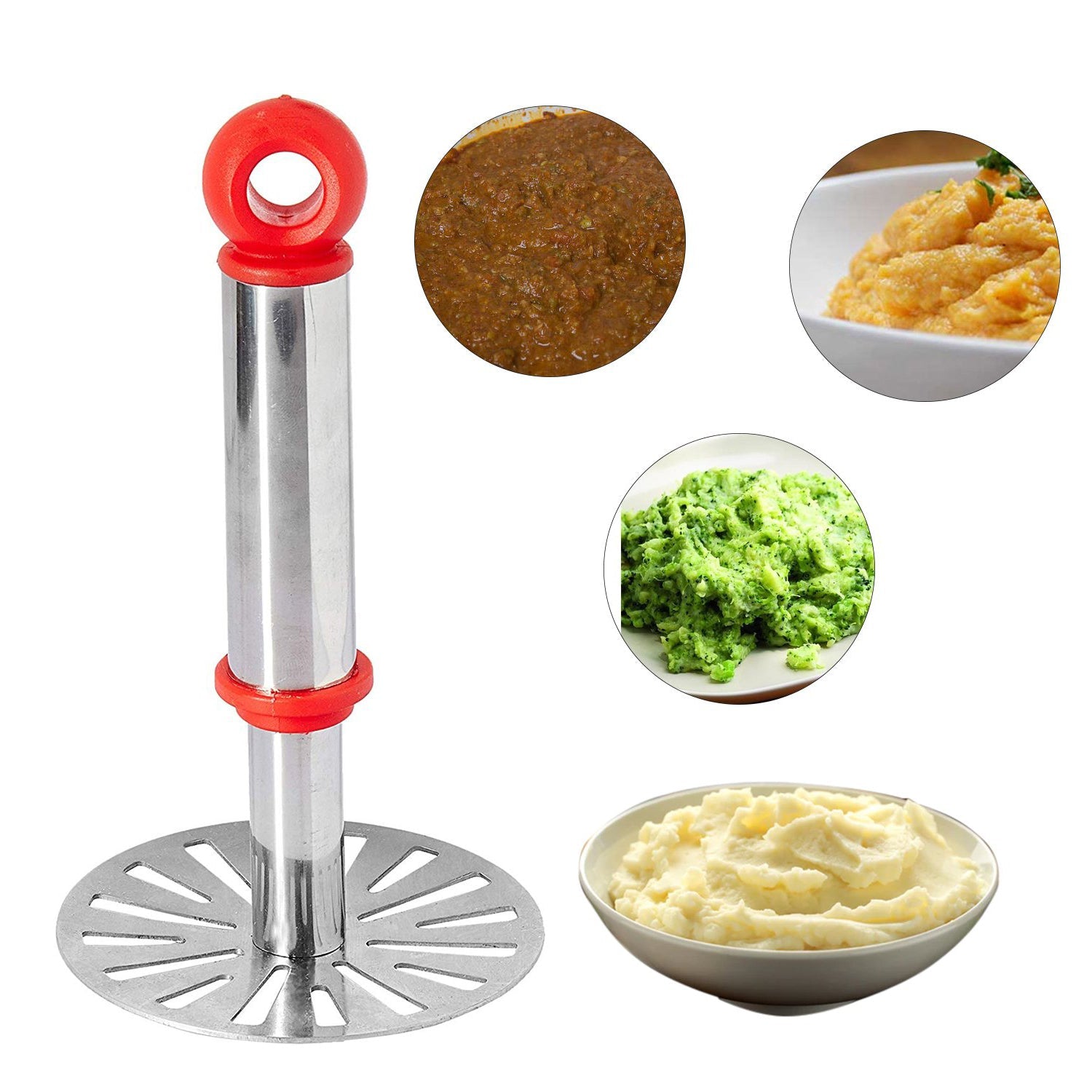 03_5f9815a4-0651-4f6a-96b8-2c1494b94af6.jpg Ganesh Potato / Pav Bhaji Masher with Plastic Handle, Silver & Plastic - Image 1