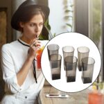 Unbreakable Transparent Square Design Wine Tumbler Plastic Glass Set Pack of 6