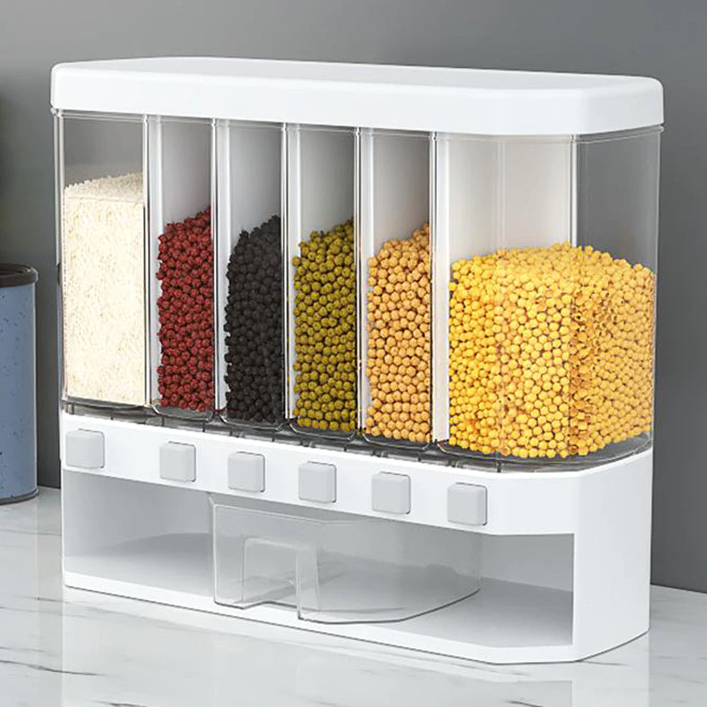 03_88074331-a614-4139-b379-02d0bf55547e.jpg Wall-Mounted Cereals Dispenser Press Grain Storage Tank - Image 1