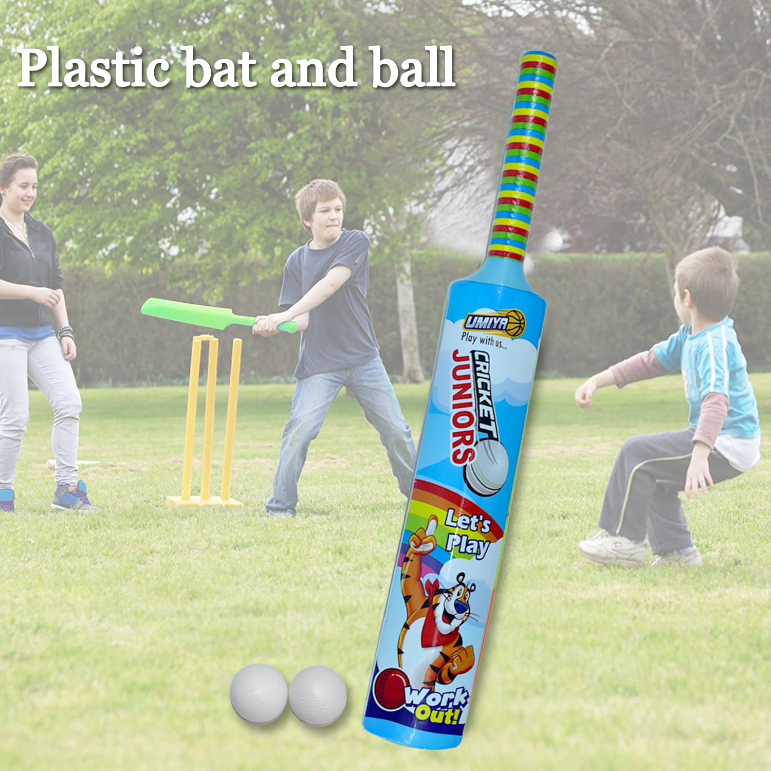 03_b6c9e759-2b12-4297-a5f4-5b3a0b2b17f0.jpg Combo of Light Weight Plastic Bat, Ball & Hockey for Kids - Image 1