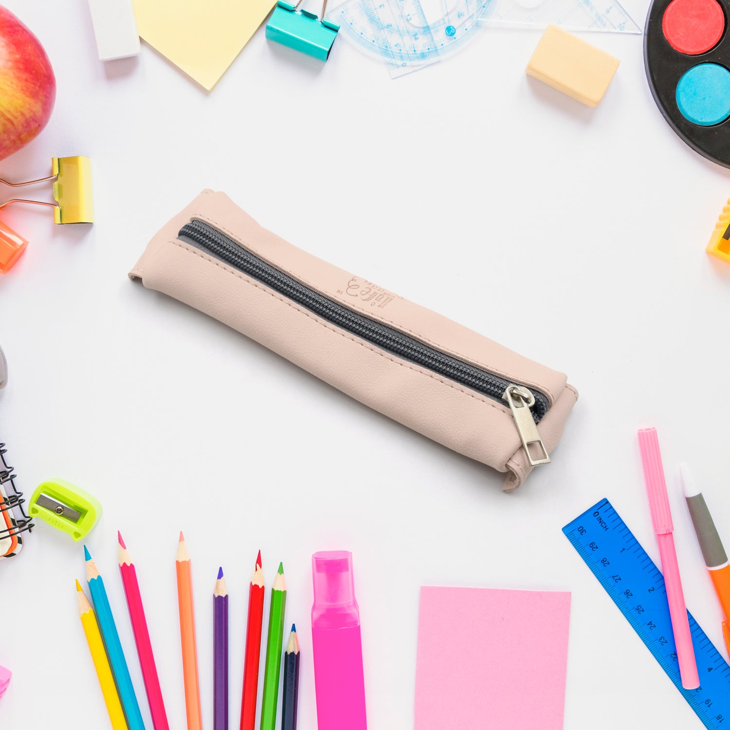 03_ba04dc25-a9ec-4ab5-9c25-d31604766ecf.jpg Leather Pencil Case high-quality leather pencil pouch ideal of School (1Pc) - Image 1