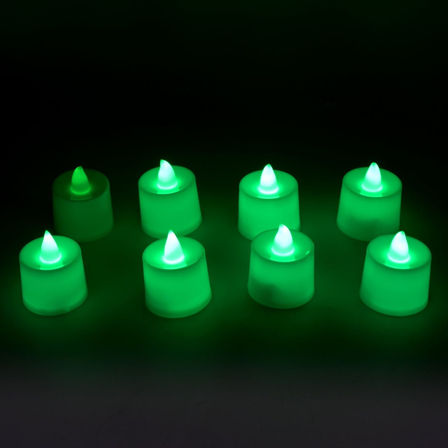 03_da0fa05f-1783-4a49-b518-900a250d9ca6.jpg Green Flameless LED Tealights Smokeless Decorative Candles LED Tea Light Pack of 8 - Image 1
