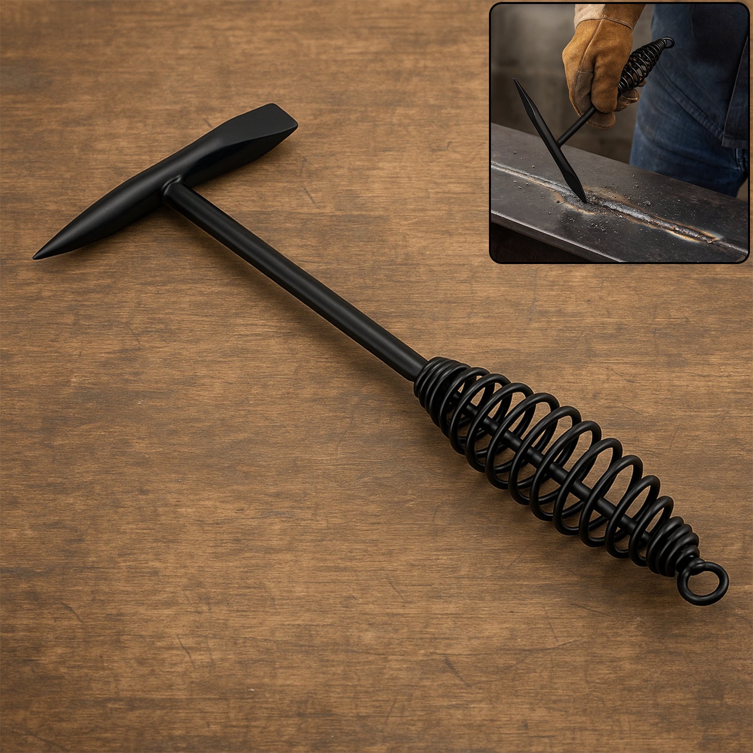 0482_spring_handle_slag_hammer.jpg Welding Slag Removal Hammer (1 Pc) - Image 1