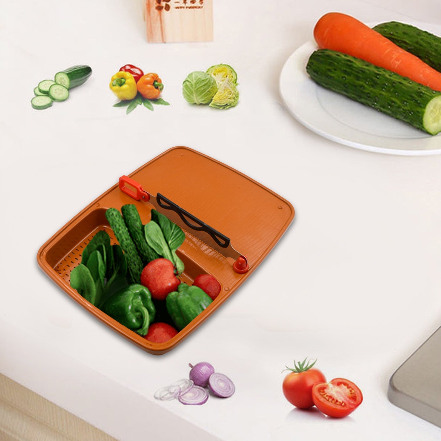 04_0021cc4e-baa0-4eb3-a446-10b2cb1fe2cb.jpg Cut & Wash Box & Tray – Versatile Kitchen Tool for Fruits & Vegetables - Image 1