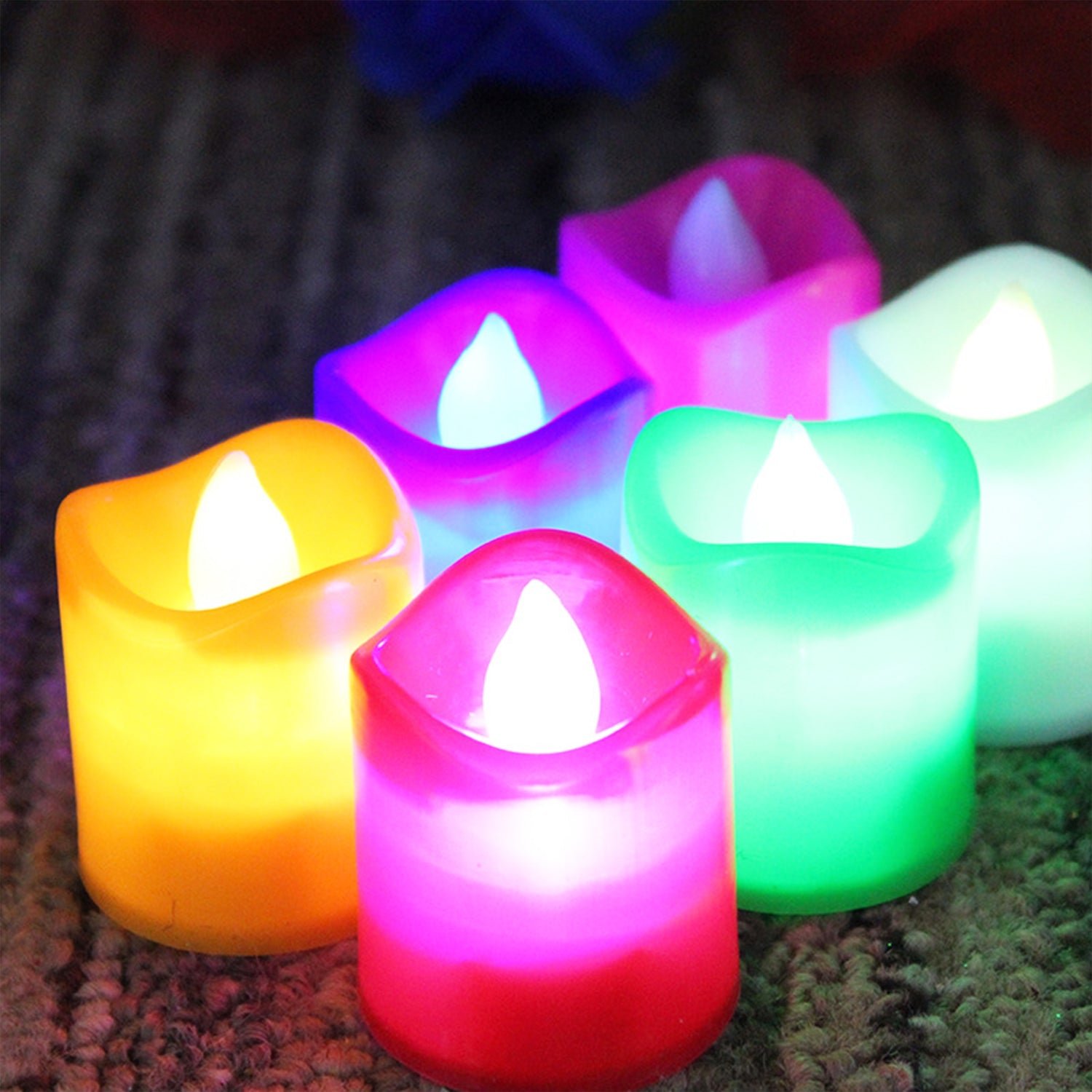 04_62053fcc-1921-498e-b87b-93d0648dadcf.jpg Festive Lighting for Any Occasion: 24 Pack LED Tealight Candles, Diwali (Multicolor) - Image 1