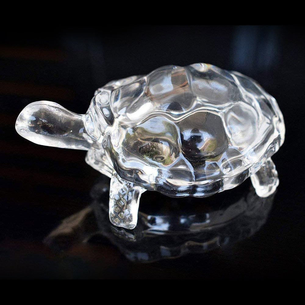 04_6fdcb58f-2ed1-430e-92b0-f9566ee65bd3.jpg Crystal Glass Turtle-Tortoise for Feng Shui and Vastu - Image 1