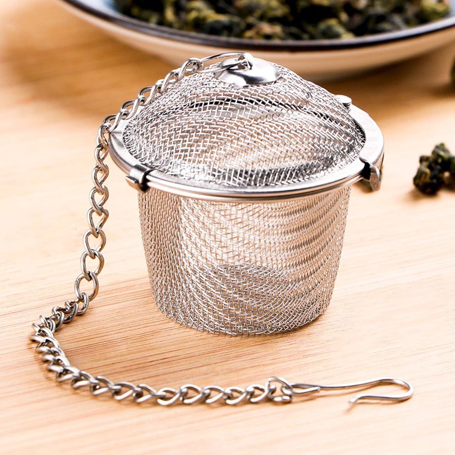 04_771677df-6814-4b01-bce0-383ec3dbb91b.jpg Stainless Steel Spice Tea Filter Herbs Locking Infuser Mesh Ball - Image 1