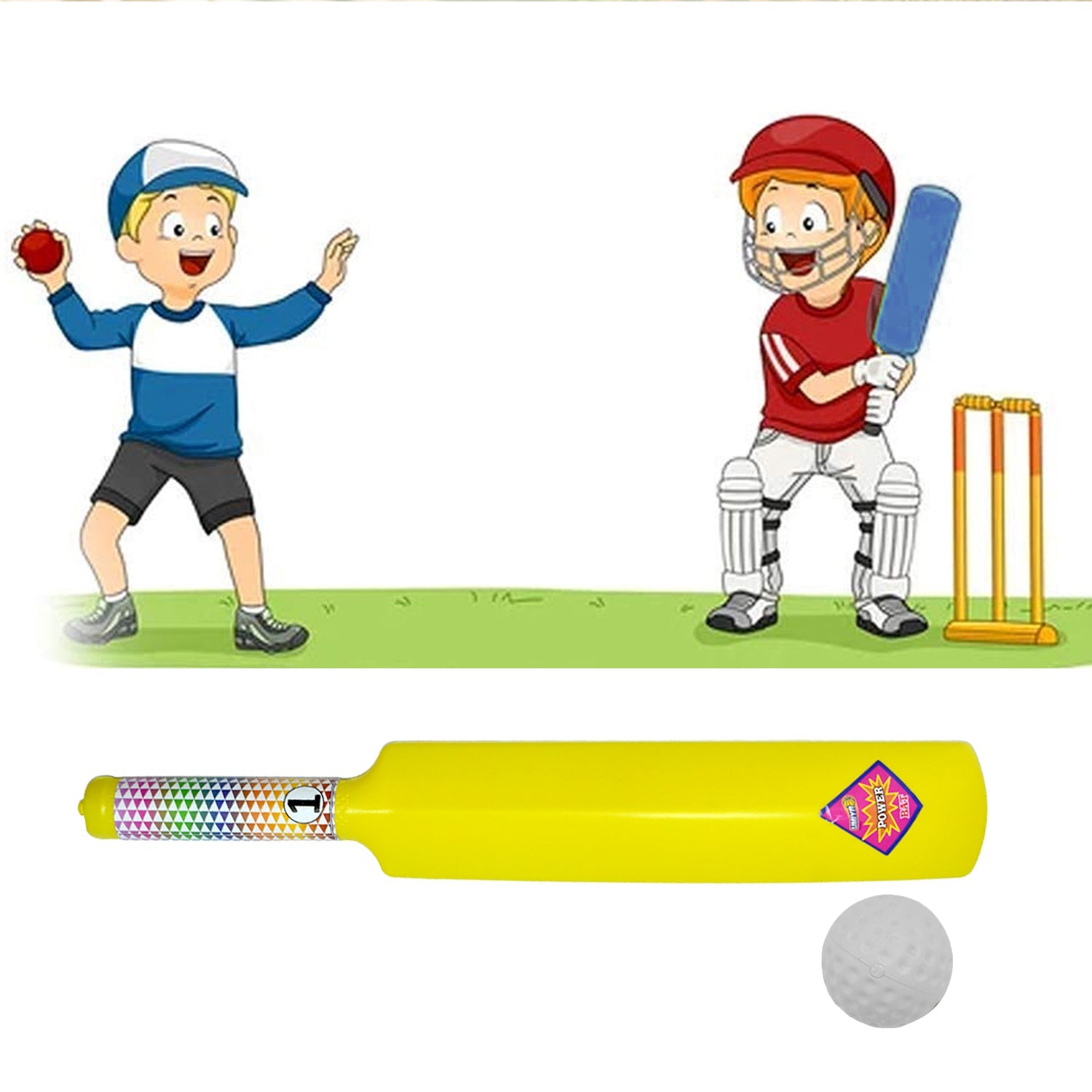 04_bb25dfdf-dae1-44aa-9fa9-544e534553f9.jpg Plastic Cricket Bat Ball Set for Boys and Girls - Image 1