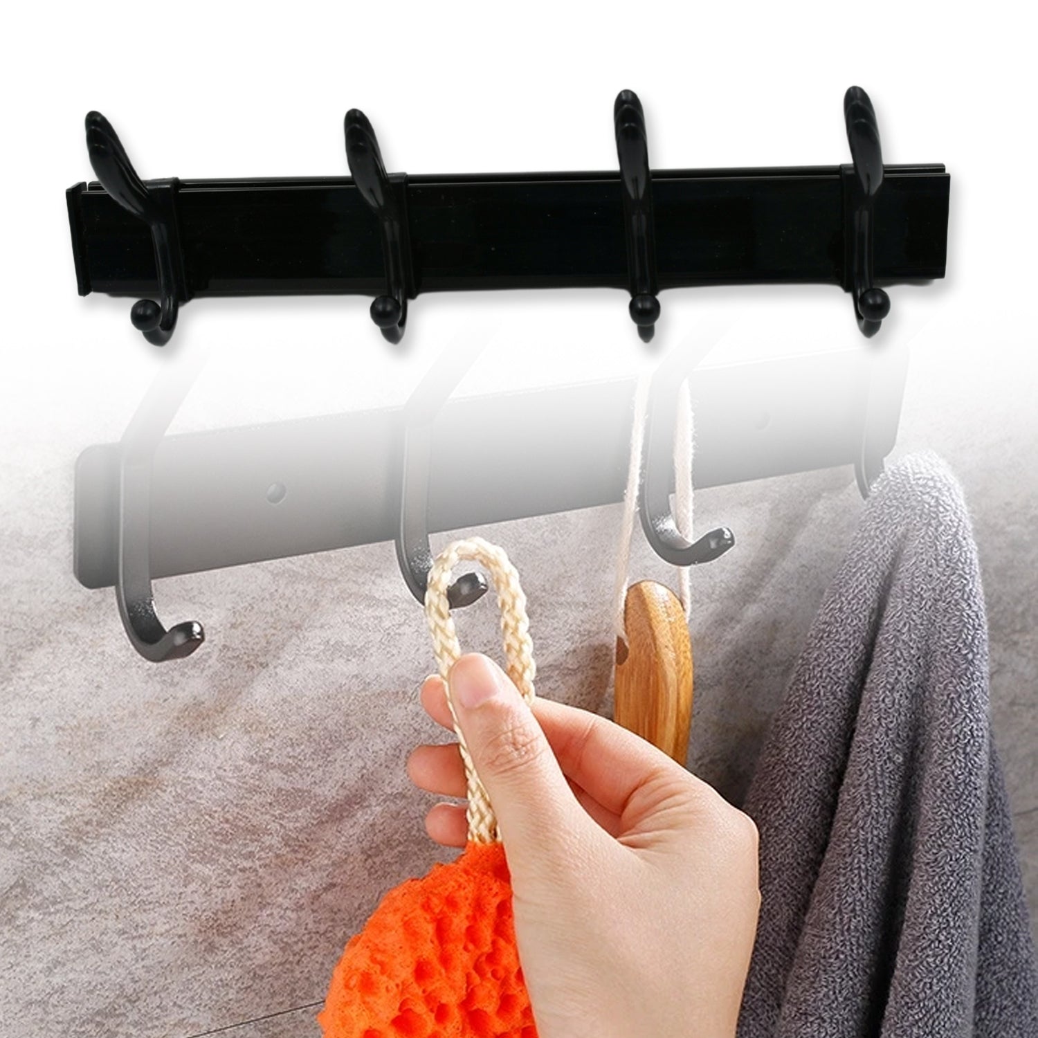 04_e93447b6-751f-4dff-b78b-842c2da55ac7.jpg Extra Long 4-Hook Wall Coat Hanger with Eco Adhesive - Image 1