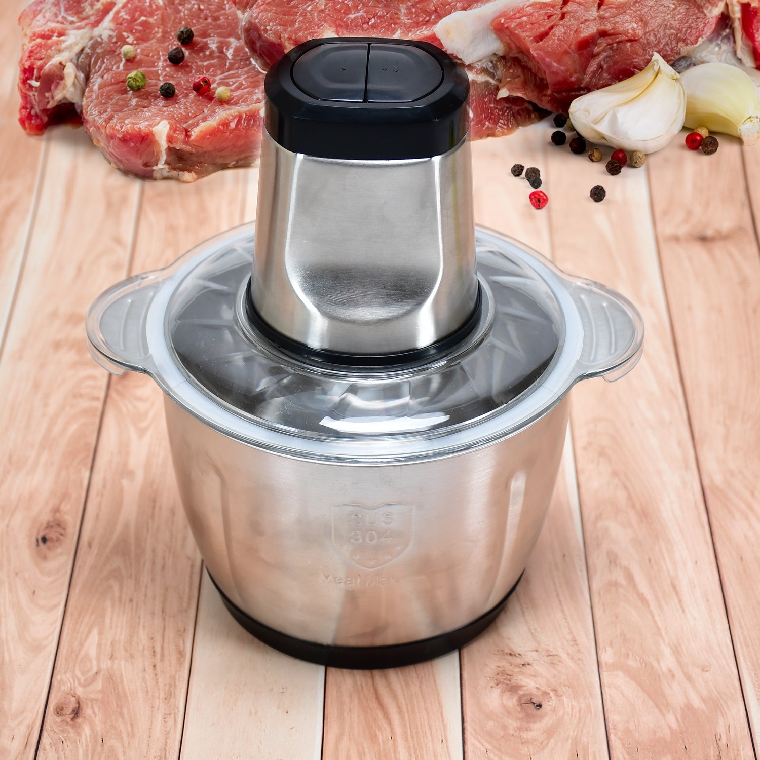 06_52335d16-5131-441b-98d5-0311270c662b.jpg Stainless Steel Electric Meat Grinders with Bowl Heavy (3L) - Image 1